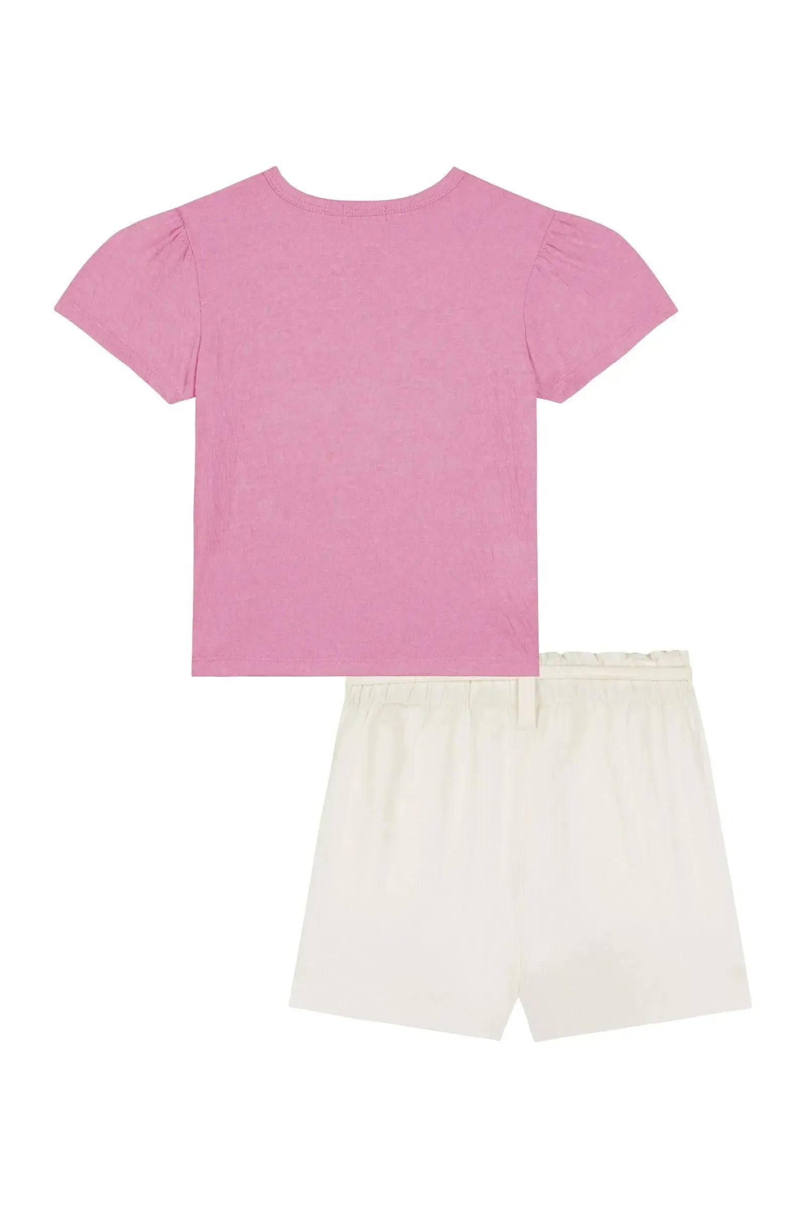 Conjunto de Blusa em Malha Elastic e Shorts em Sarja com Elastano 88209 Kukiê Infantil Menina