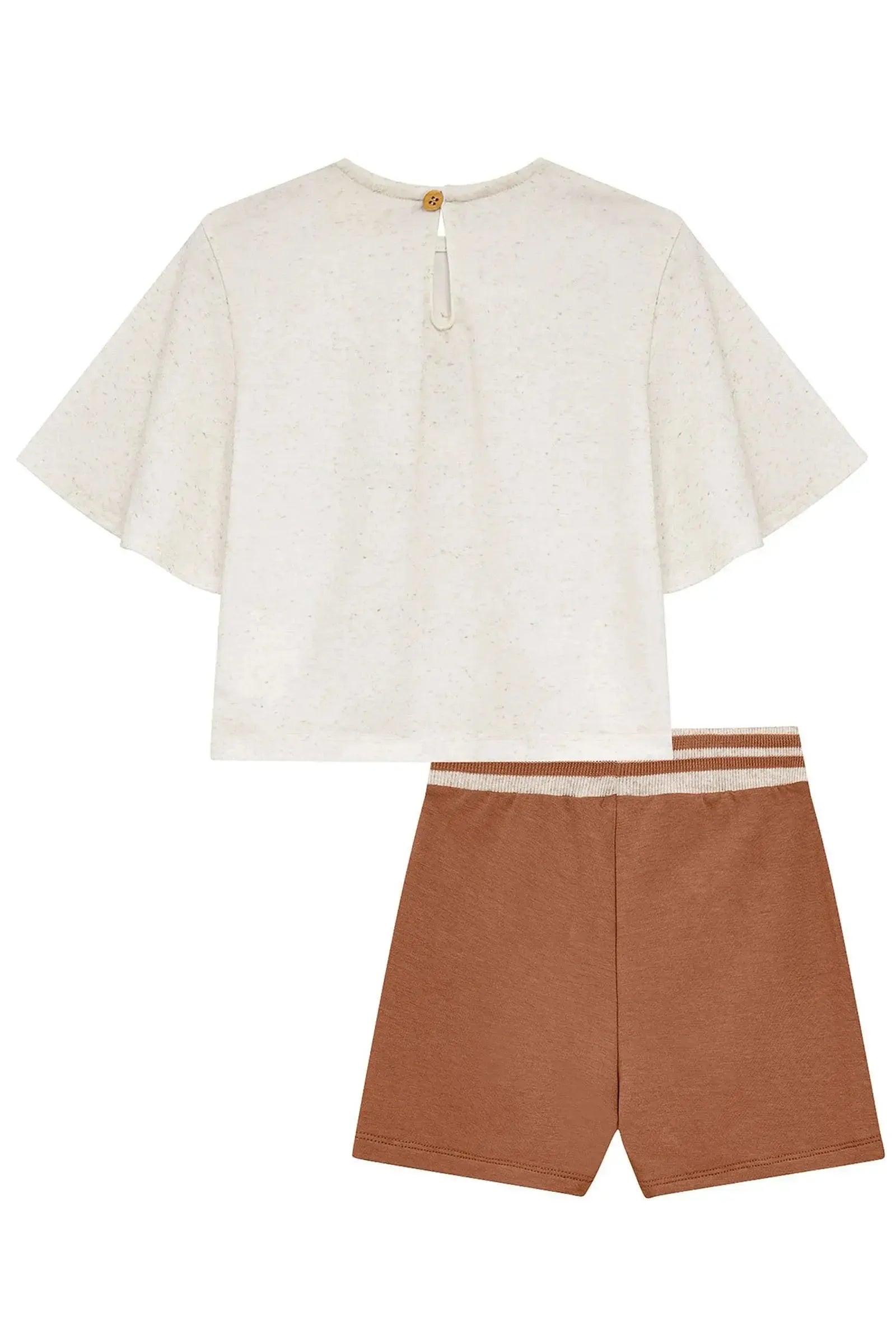 Conjunto de Blusa em Malha Fresh e Short Saia em Molevisco 95054 Kukiê Infantil Menina