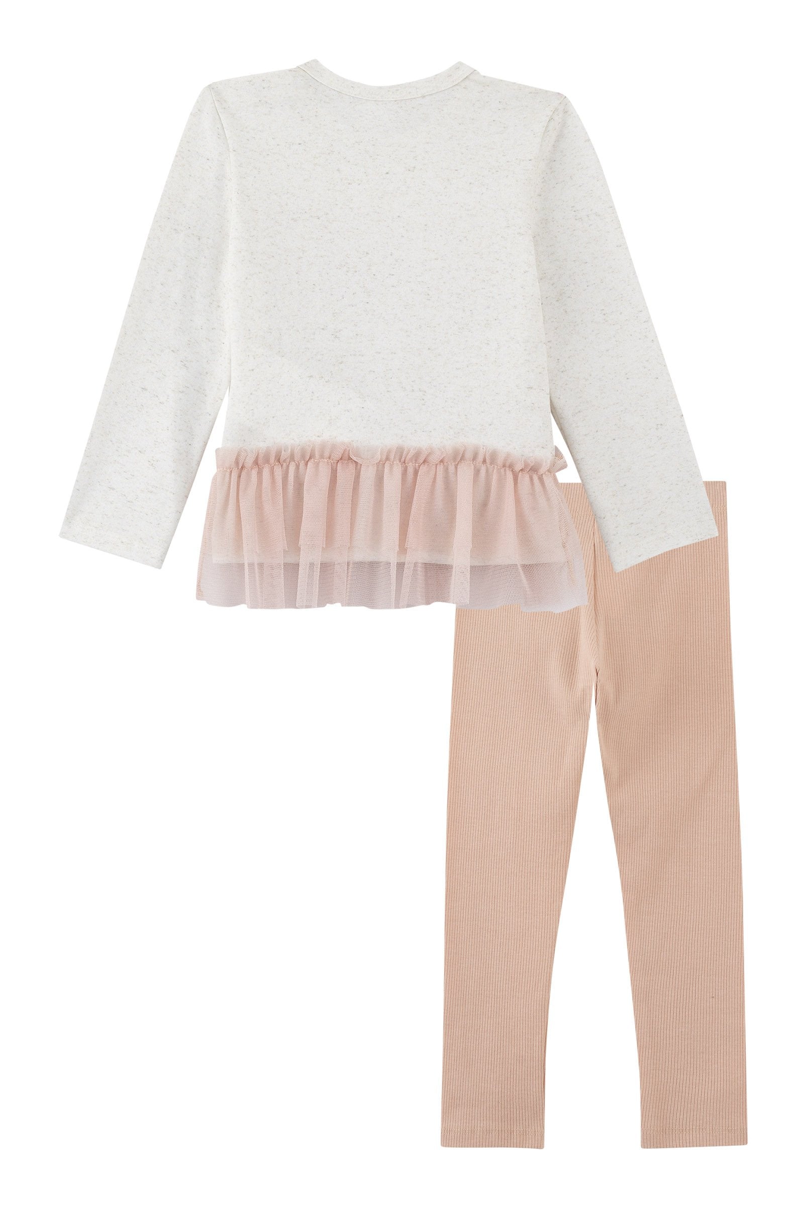 Conjunto de Blusa em Malha Power e Calça Legging em Canelado 92205 Kukiê Bebê Menina