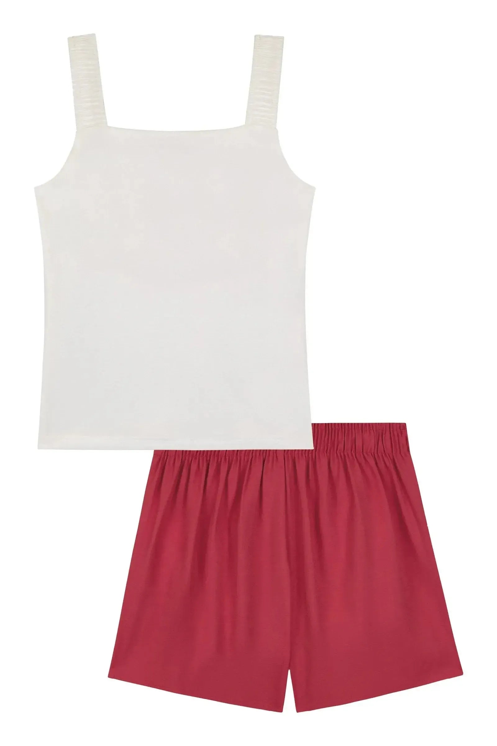 Conjunto de Blusa em Malha Power e Short Saia em Blend de Viscose 88348 Kukiê Infantil Menina