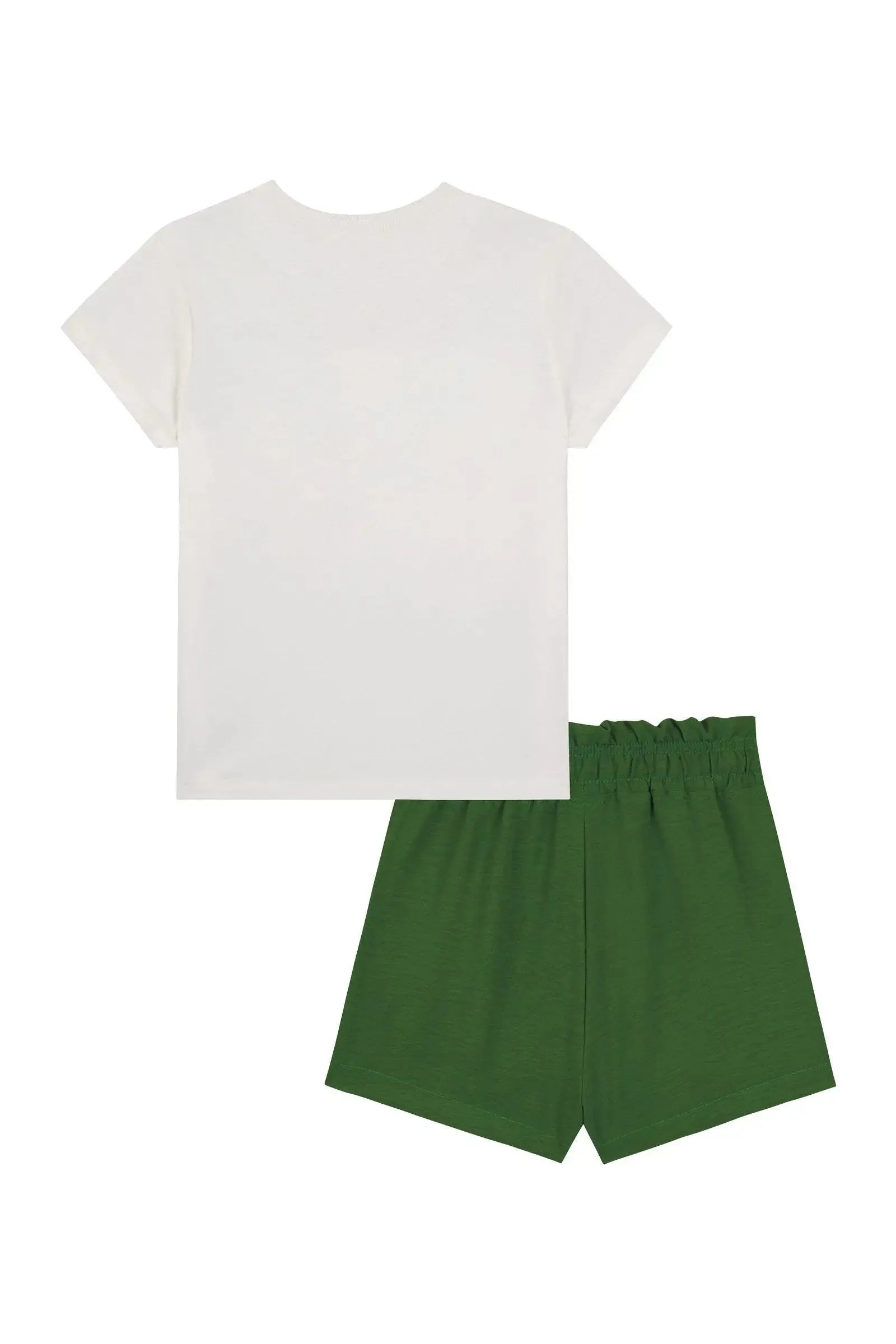Conjunto de Blusa em Meia Malha e Shorts em Air Flow 89381 Kukiê Infantil Menina