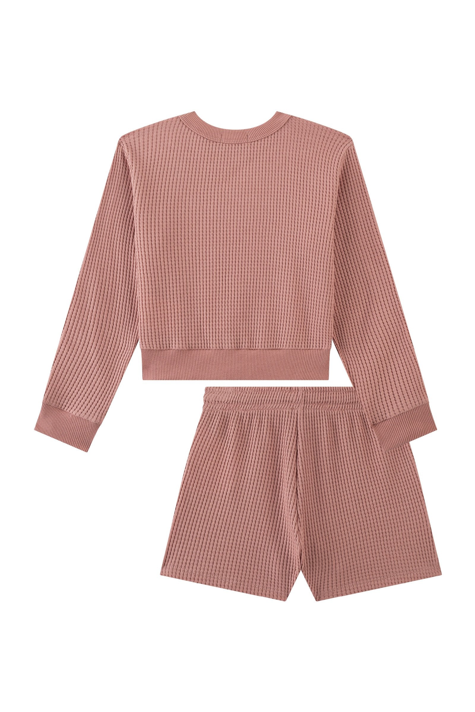 Conjunto de Blusão Boxy e Shorts em Moletom Big Waffle 90666 Kukiê Infantil Menina