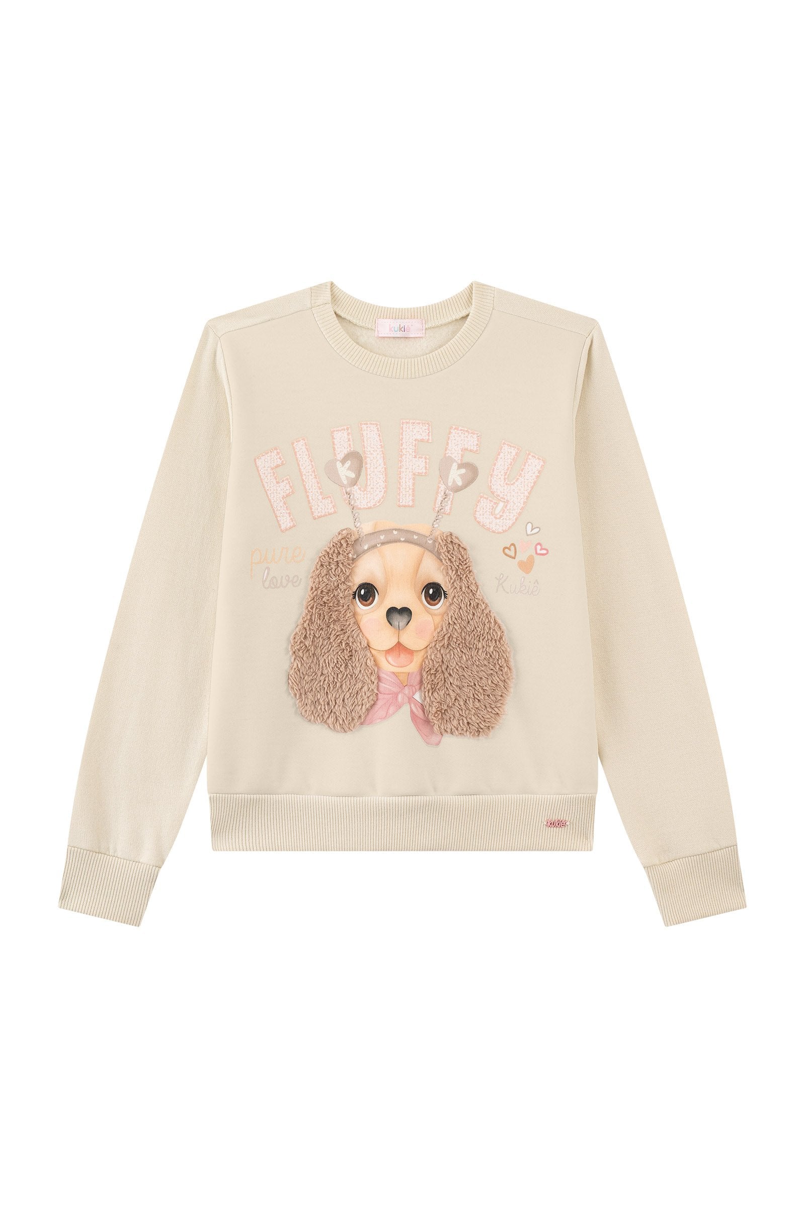 Conjunto de Blusão em Moletom com Pelúcia e Calça Legging em Fleece Luxo 90635 Kukiê Infantil Menina