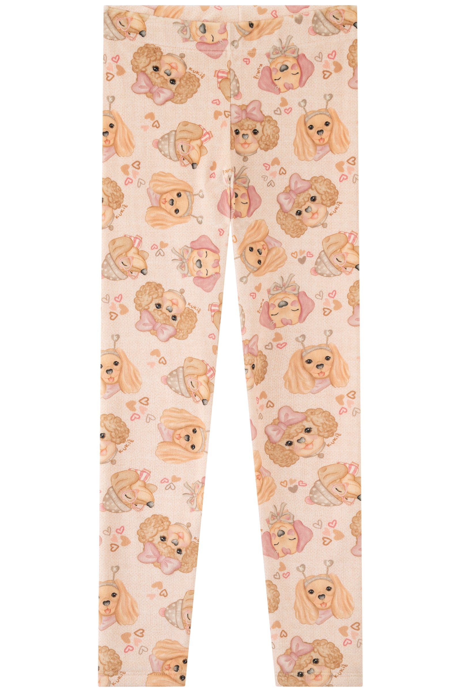 Conjunto de Blusão em Moletom com Pelúcia e Calça Legging em Fleece Luxo 90635 Kukiê Infantil Menina