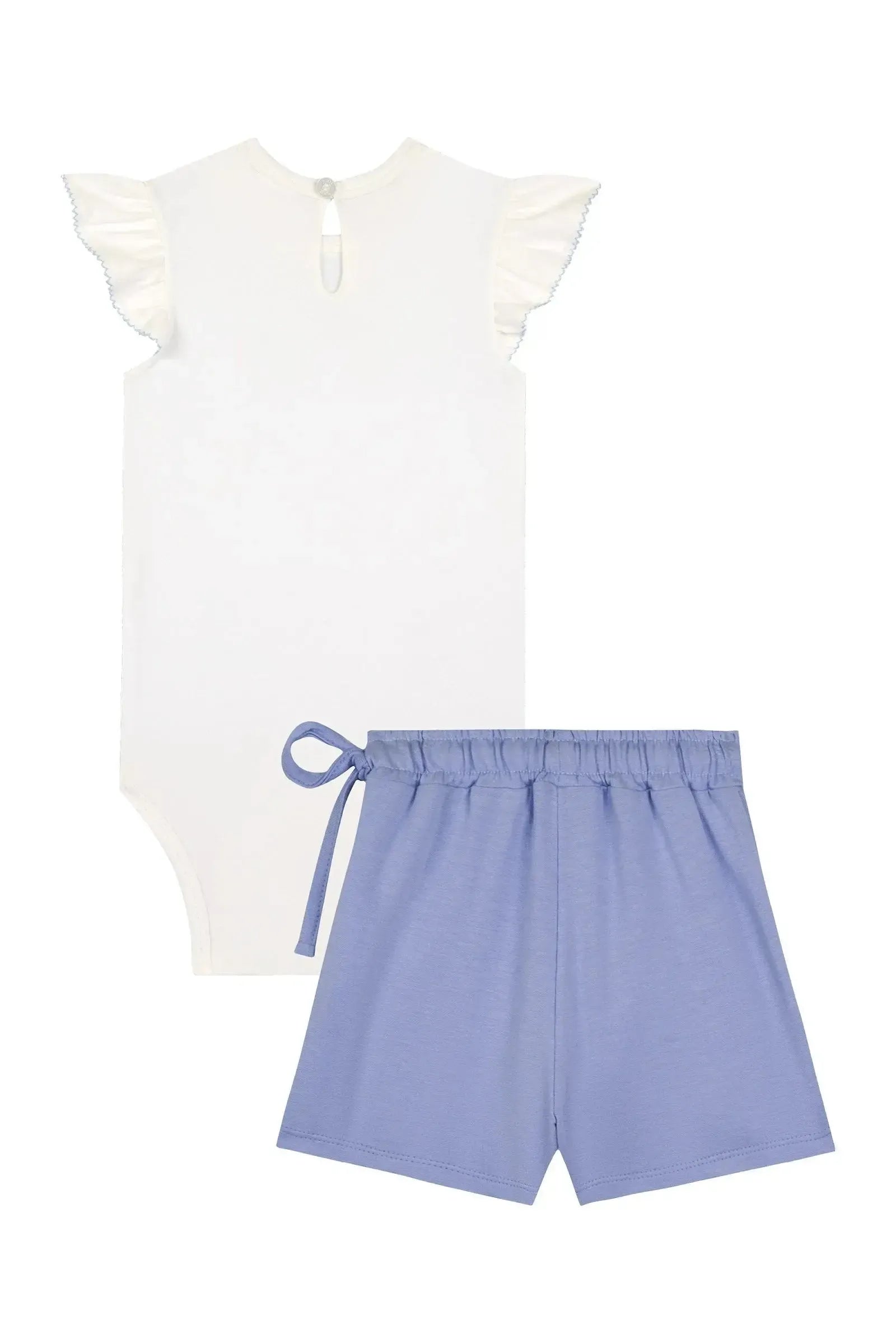 Conjunto de Body em Cotton e Short Saia em Molevisco 86808 Kukiê Bebê Menina