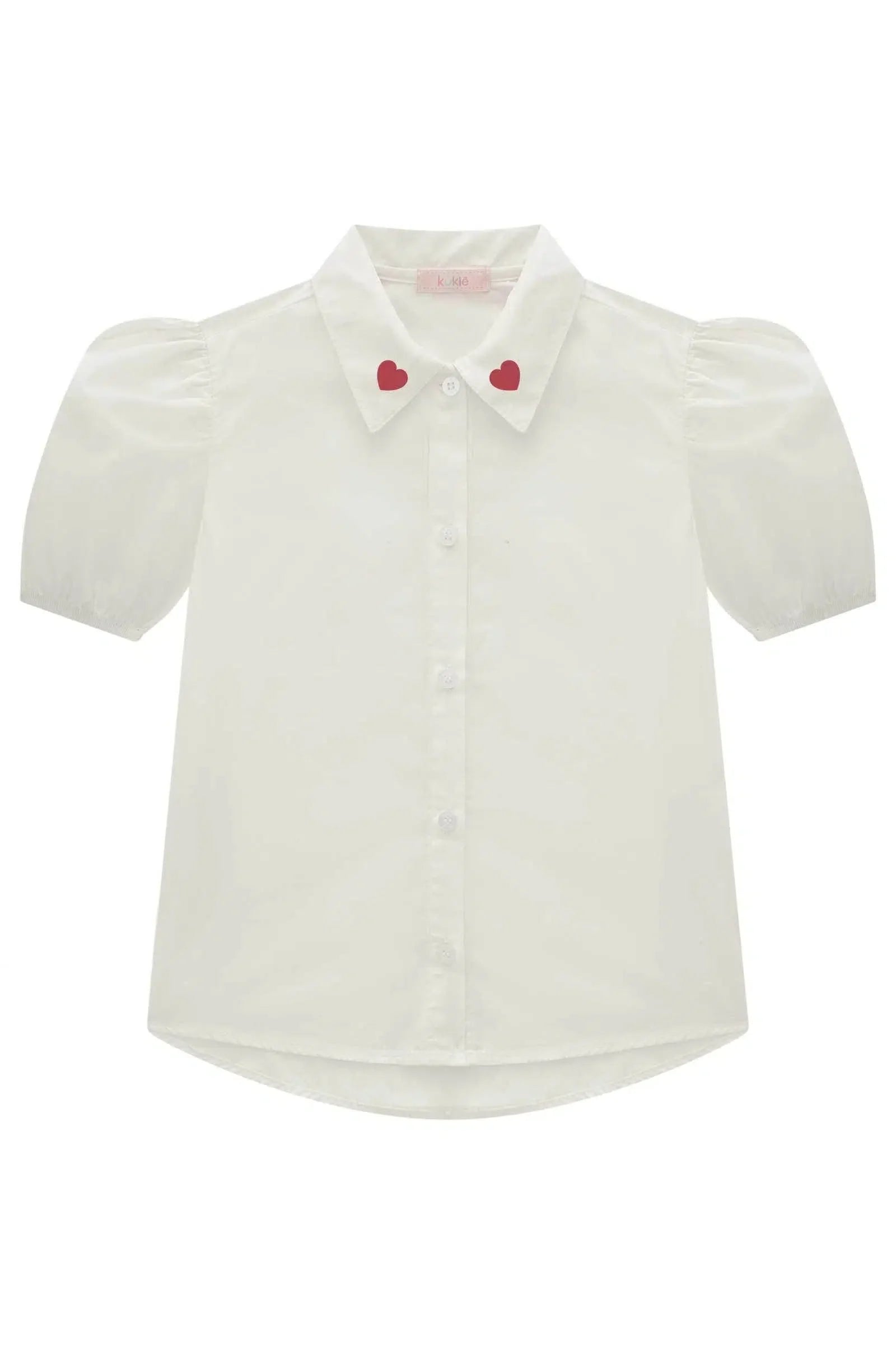 Conjunto Infantil Menina de Camisa em Tricoline e Short Saia em Tricot Relevo 82264 Kukiê