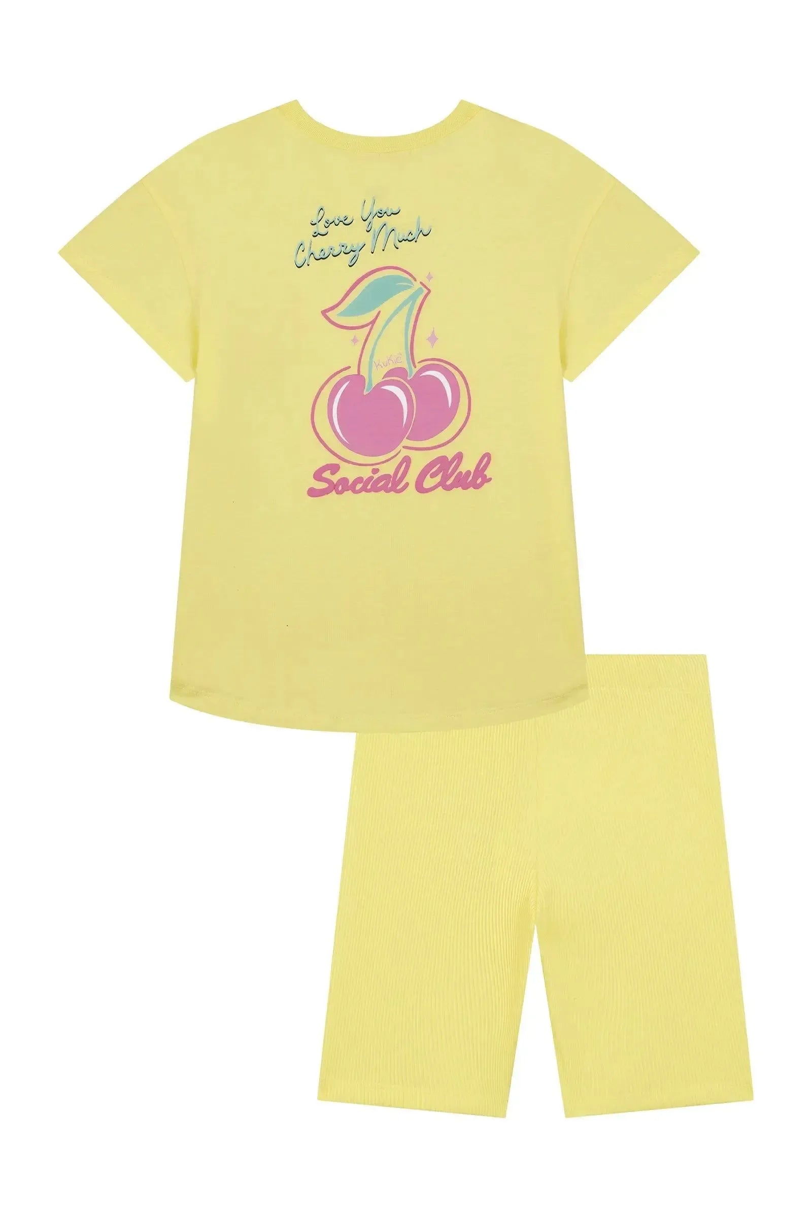 Conjunto de Camiseta em Meia Malha e Biker em Solft Line 88738 Kukiê Infantil Menina