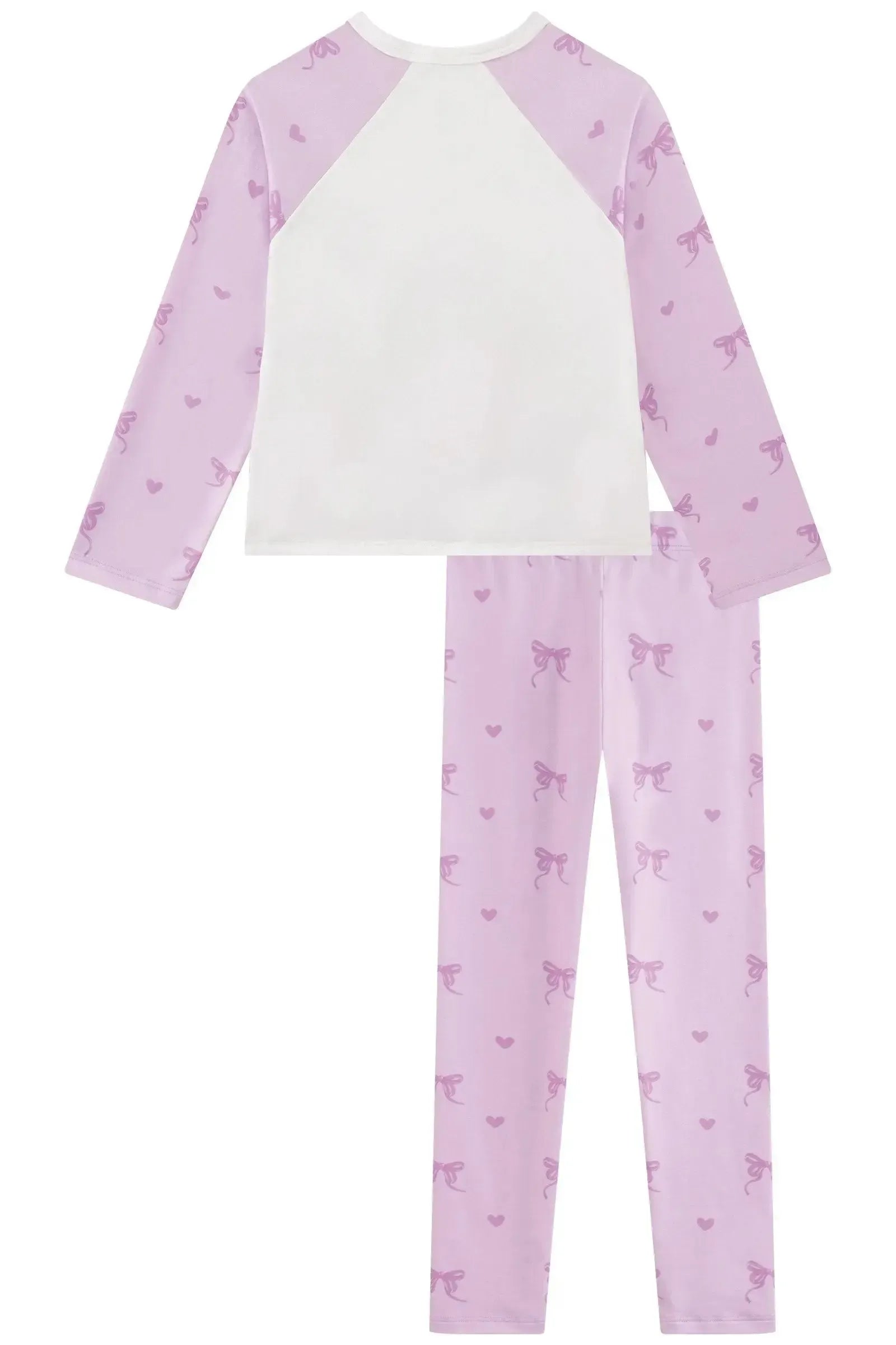 Conjunto de Pijama de Blusa e Calça em Malha Comfy 89272 Kukiê Infantil Menina