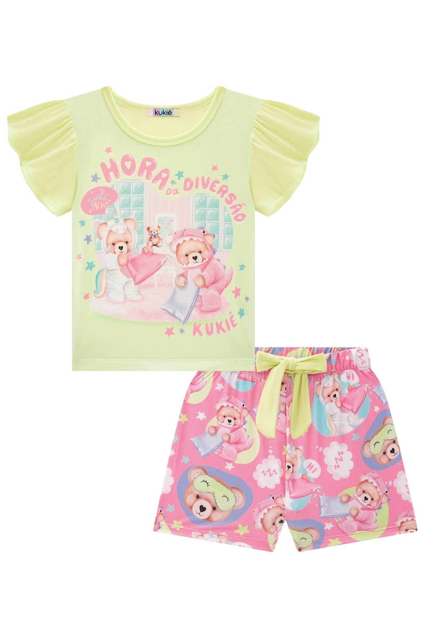 Conjunto de Pijama de Blusa em Malha Fresh e Shorts em Malha Comfy 75068 Kukiê