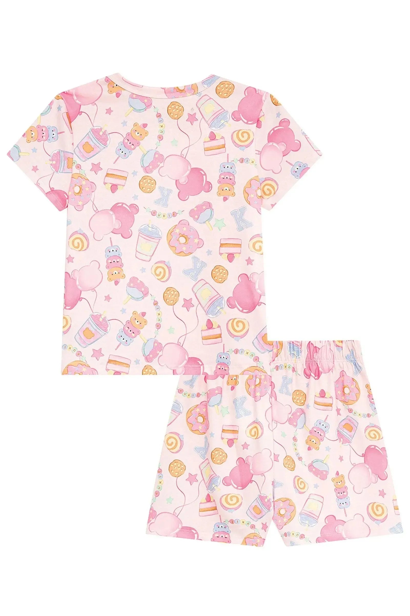 Conjunto de Pijama de Blusa em Malha Fresh e Shorts em Malha Fresh 94270 Kukiê Infantil Menina