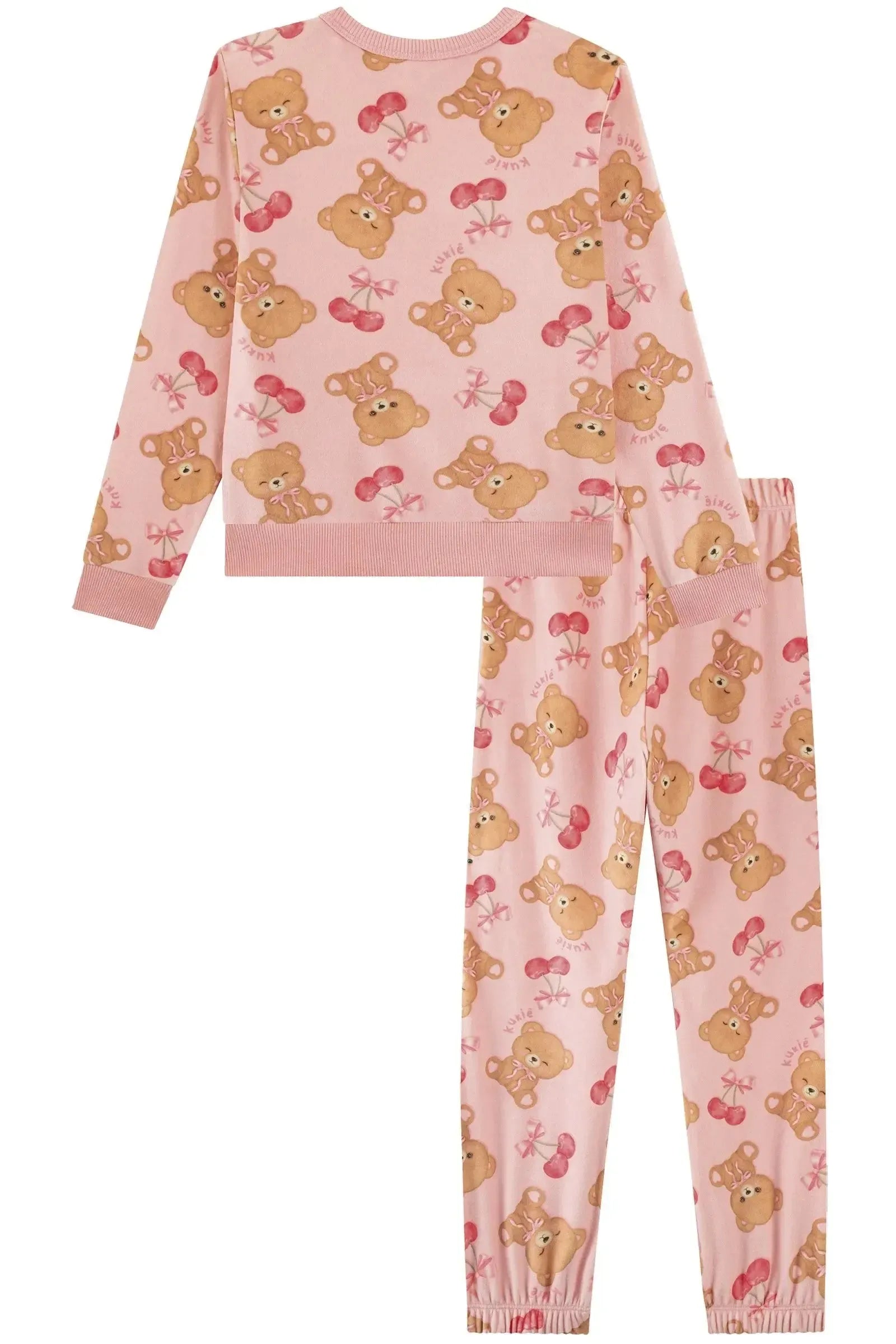 Conjunto de Pijama de Blusão e Calça em Fleece Luxo 89275 Kukiê Infantil Menina