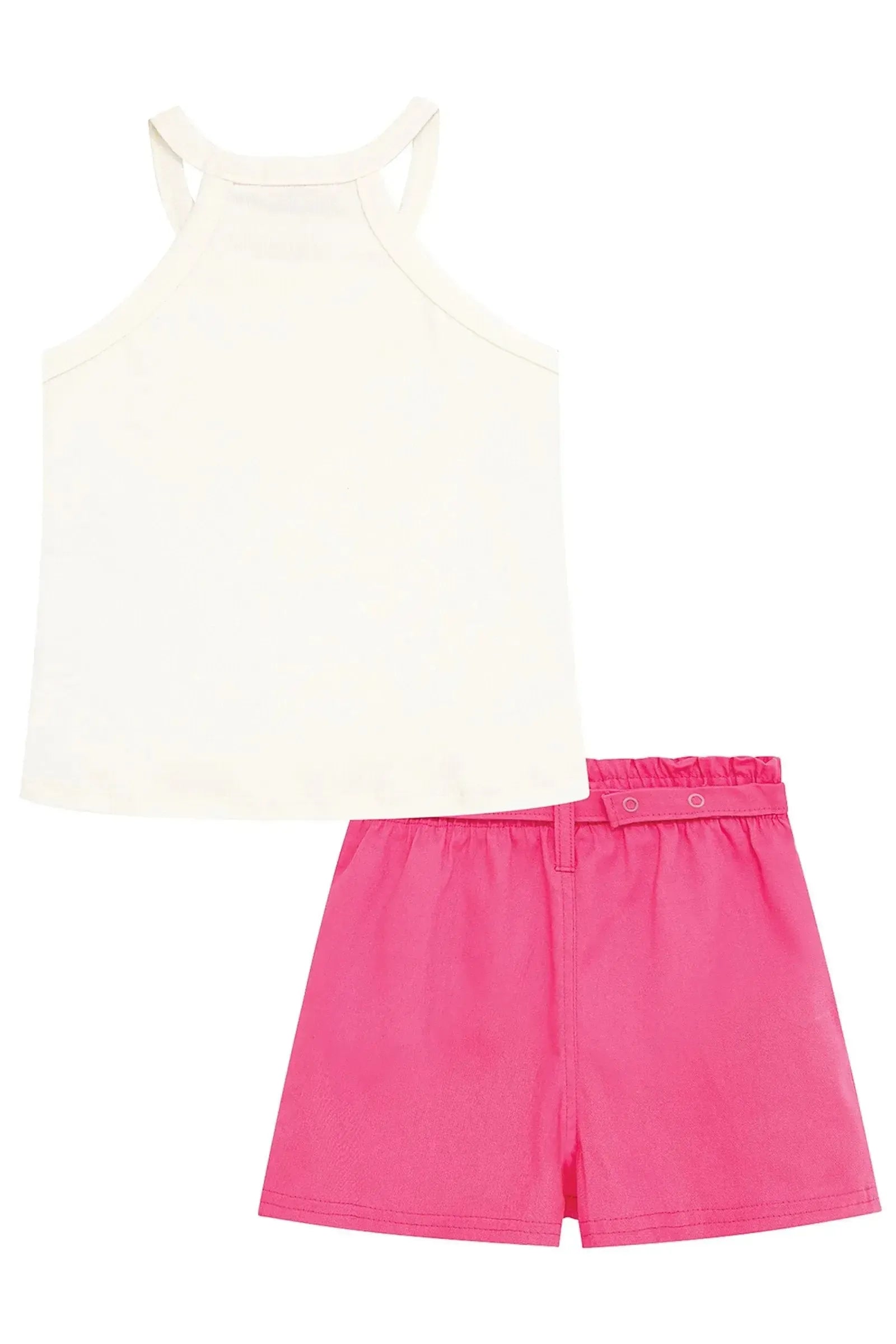 Conjunto de Regata em Canelado e Shorts em Sarja com Elastano 96684 Kukiê Infantil Menina