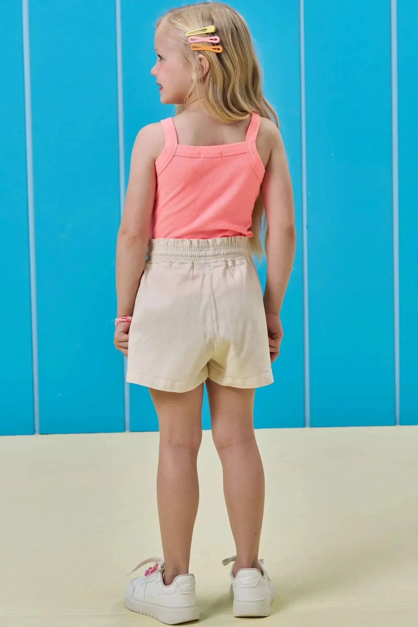 Conjunto de Regata em Canelado Liz e Short Saia em Sarja com Elastano 95078 Kukiê Infantil Menina