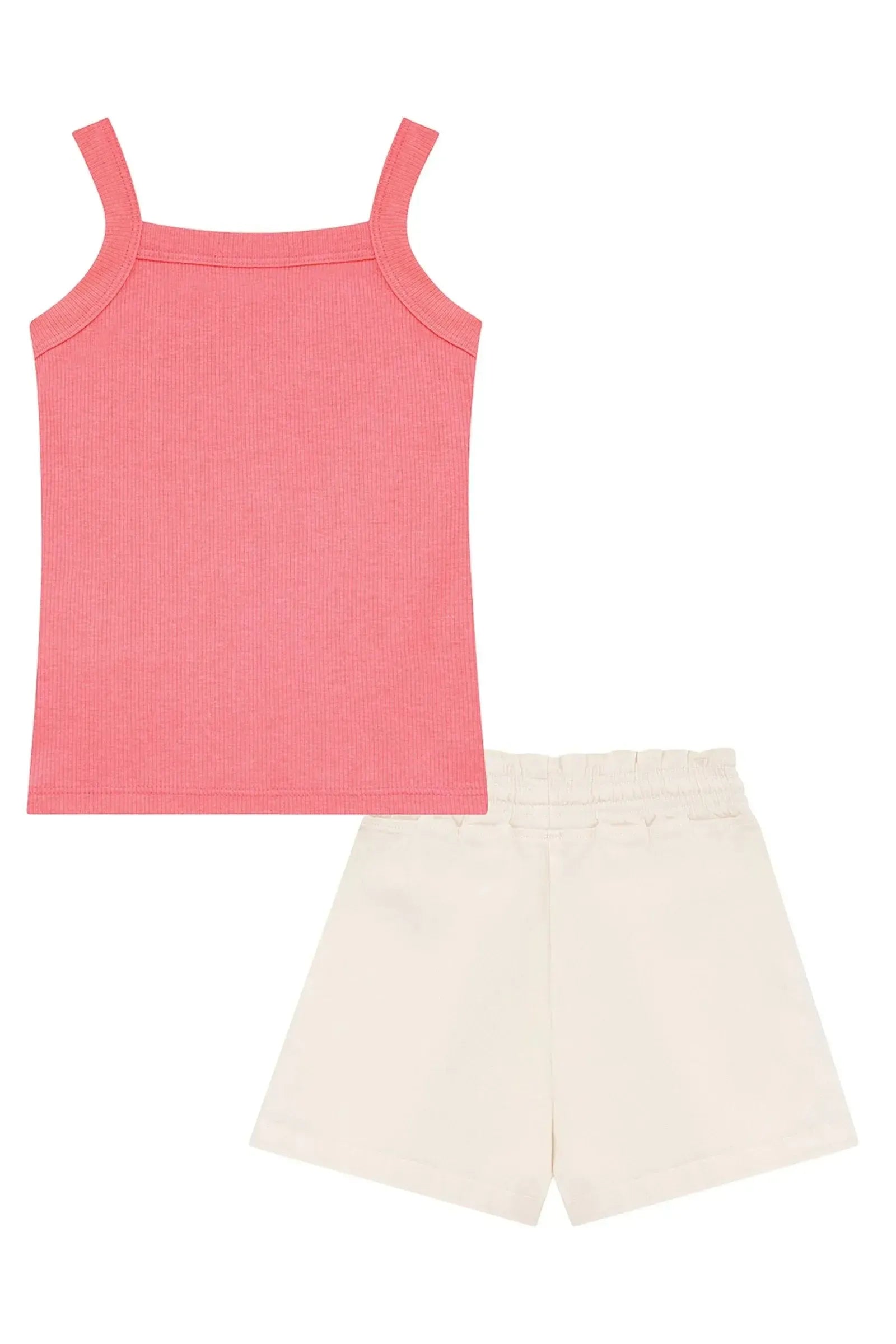 Conjunto de Regata em Canelado Liz e Short Saia em Sarja com Elastano 95078 Kukiê Infantil Menina