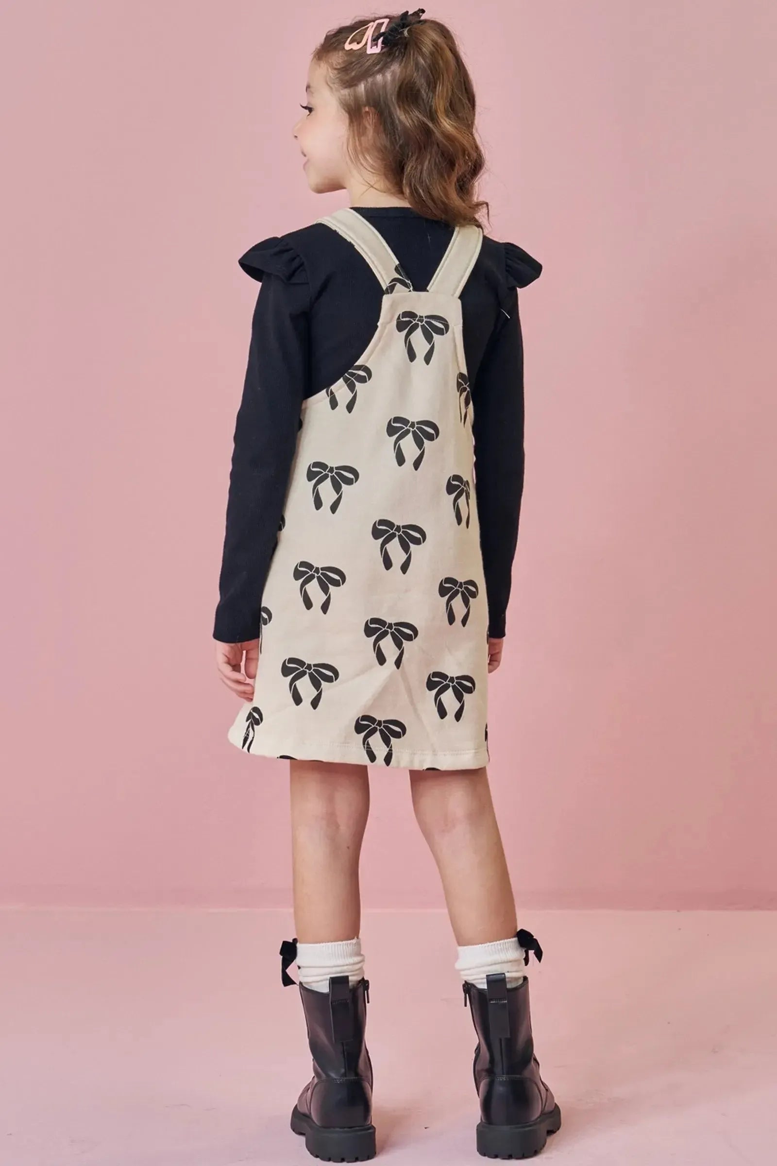 Conjunto de Salopete em Moletom com Pelúcia e Blusa em Canelado 89827 Kukiê Infantil Menina