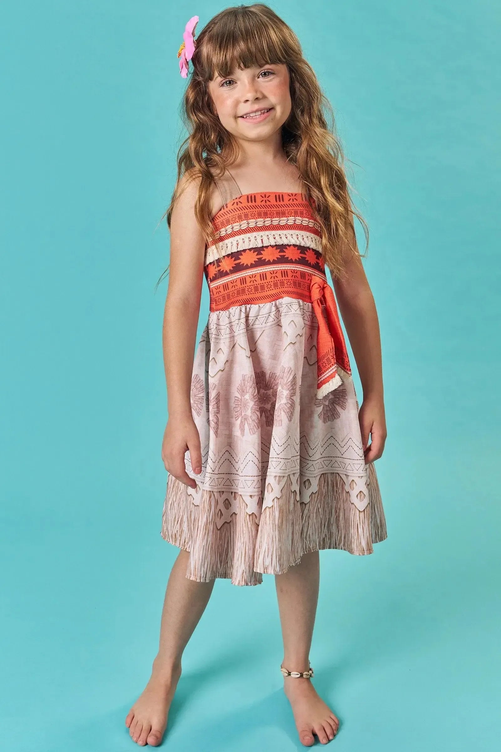 Fantasia de Havaiana em Fly Tech e Nylon 85749 Infanti Infantil Menina