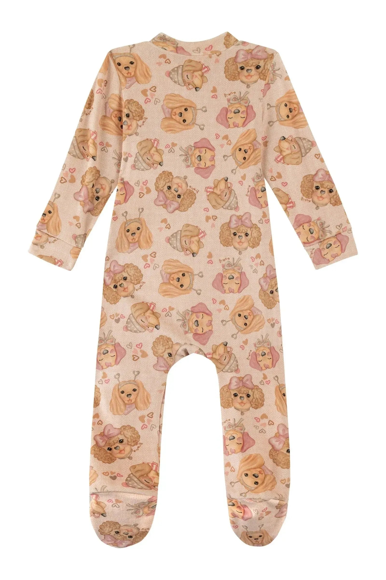 Macacão em Fleece Luxo 90513 Kukiê Bebê Menina