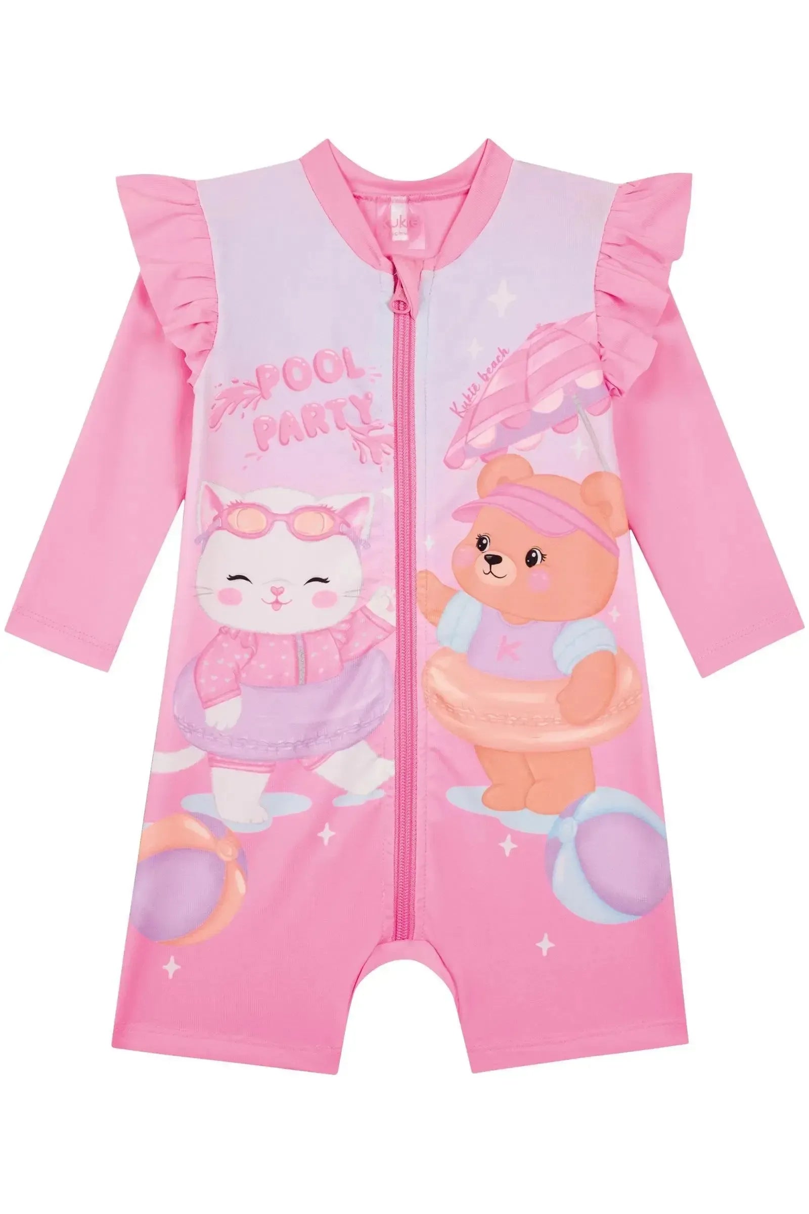 Macacão em Malha com Proteção UV50+ 88058 Kukiê Bebê Menina