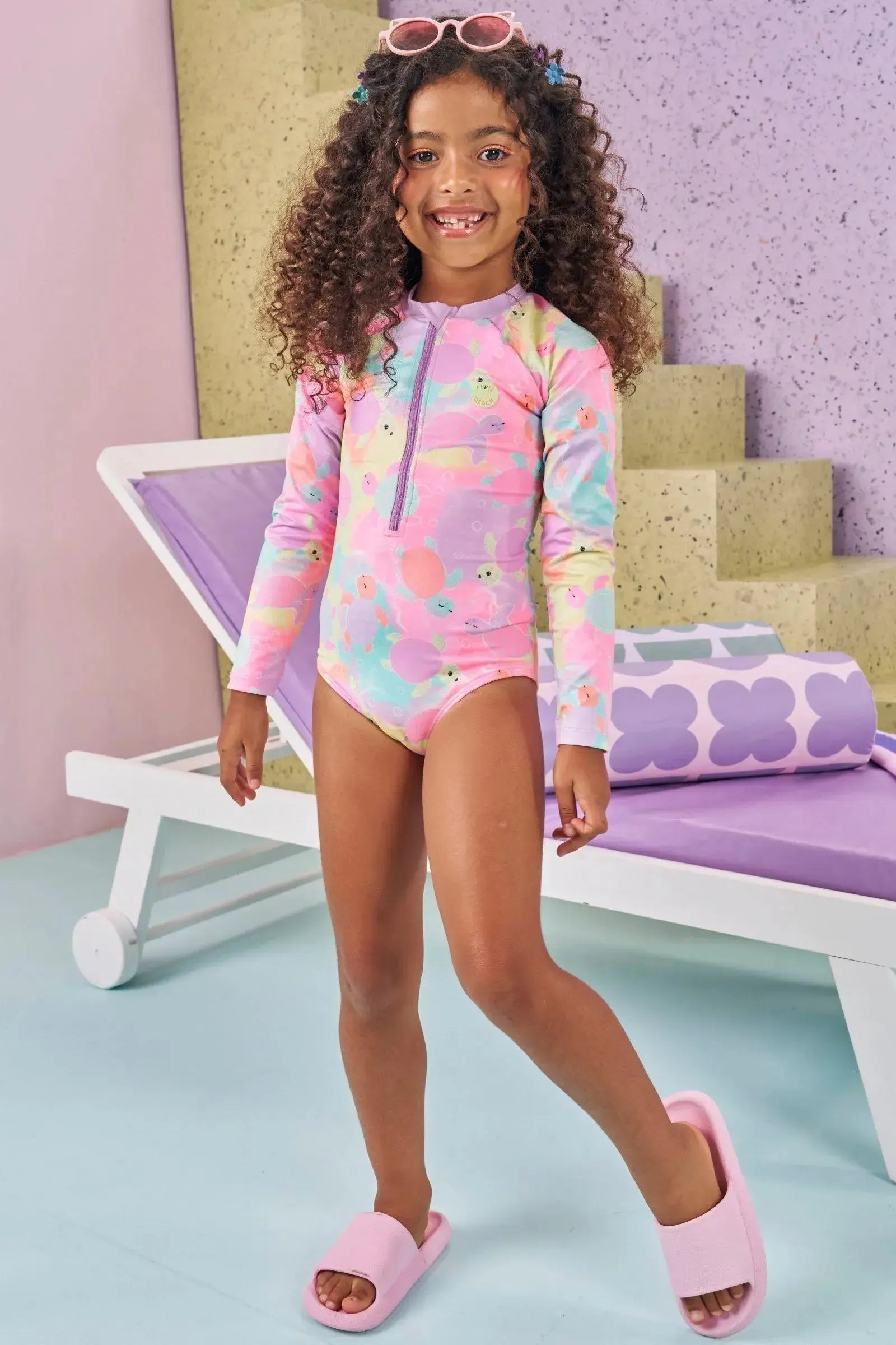 Maiô em Malha com Proteção UV50+ 87451 Kukiê Infantil Menina