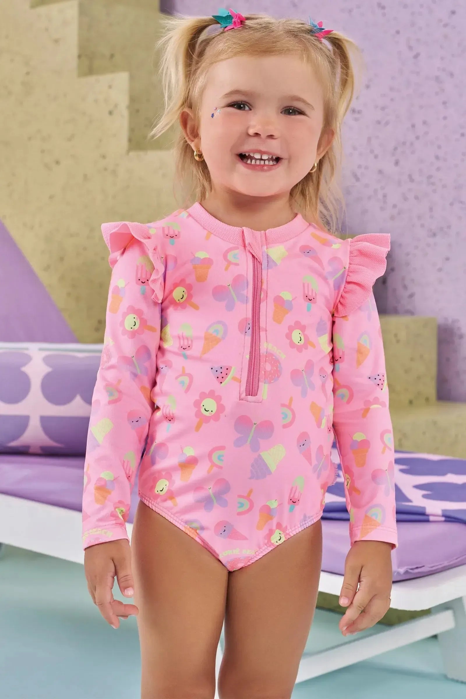 Maiô em Malha com Proteção UV50+ 87749 Kukiê Bebê Menina