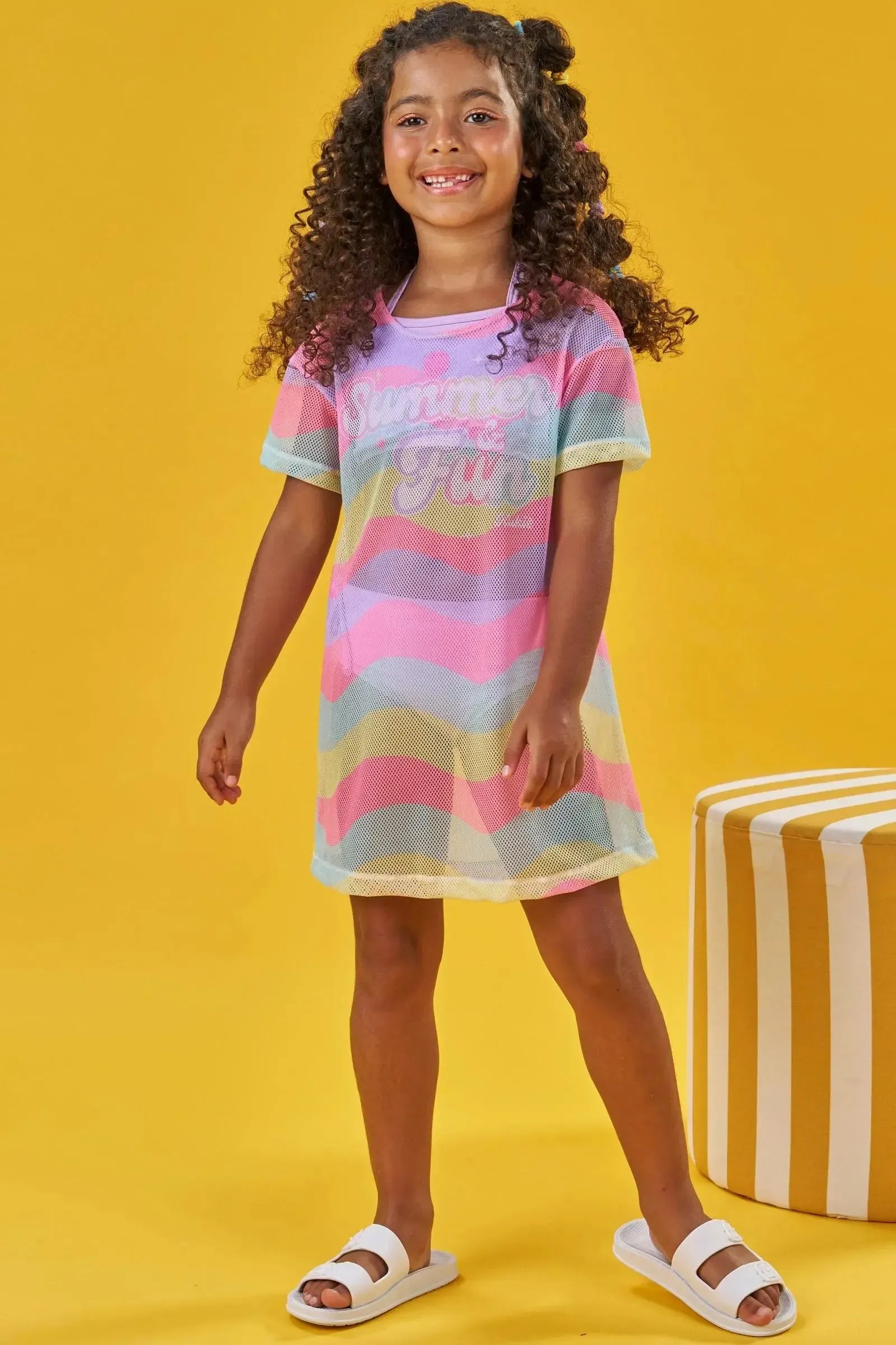 Saída de Praia em Tela Fashion 88057 Kukiê Infantil Menina