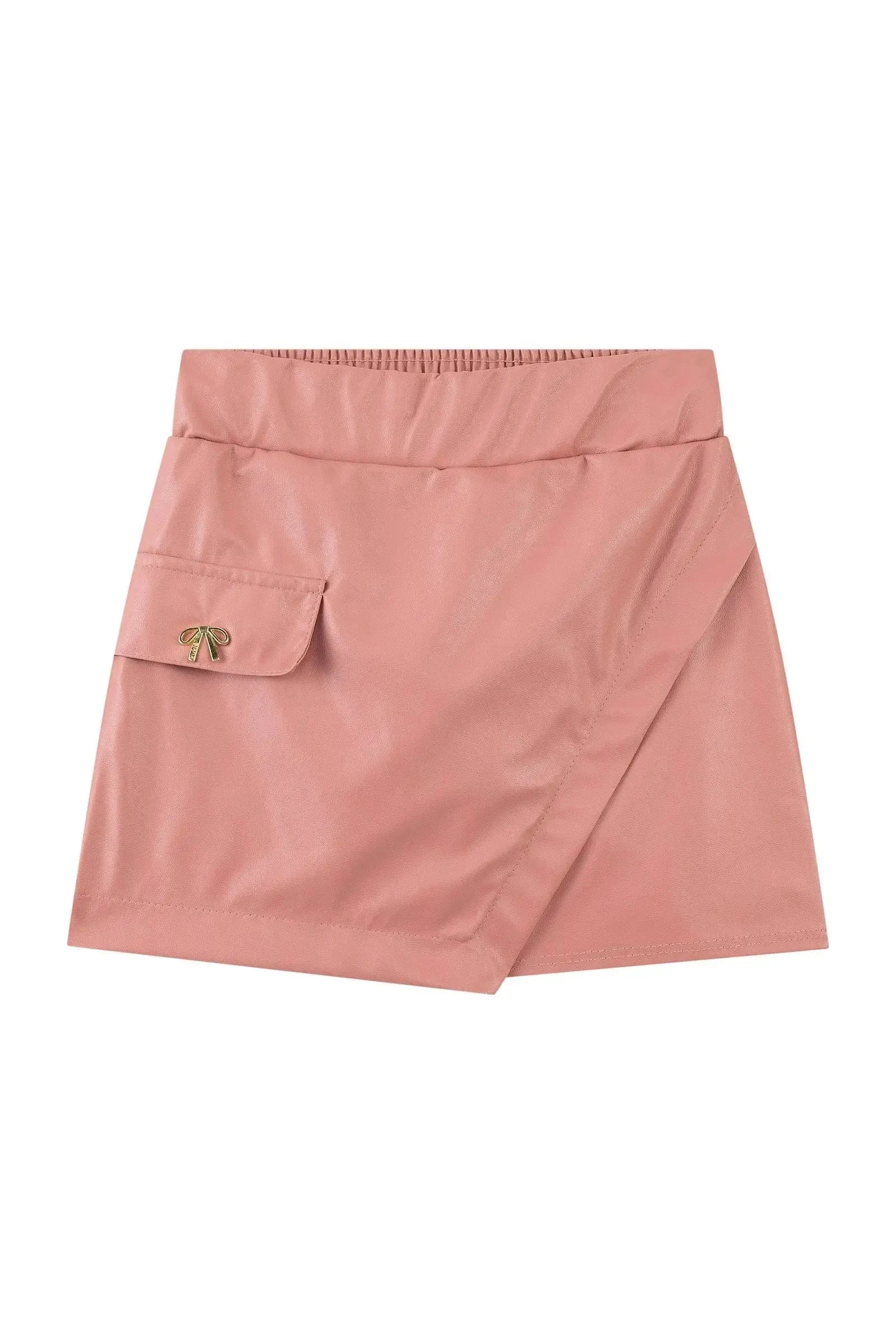 Short Saia em Couro Eco 92648 Kukiê Infantil Menina