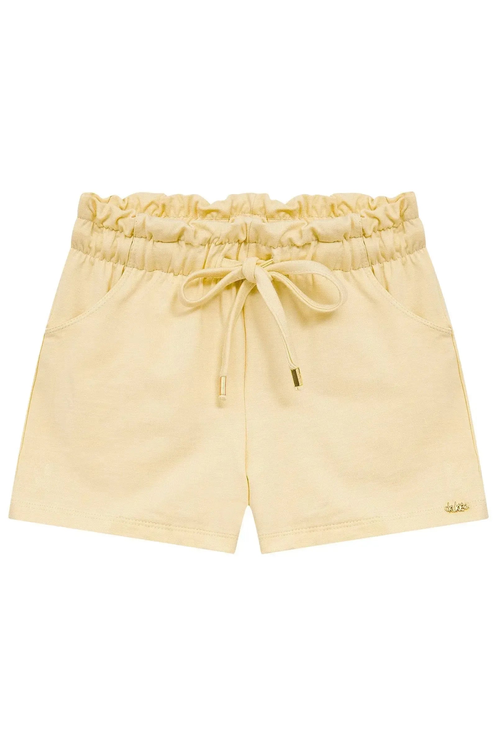Shorts em Moletom sem Pelúcia 94350 Kukiê Infantil Menina