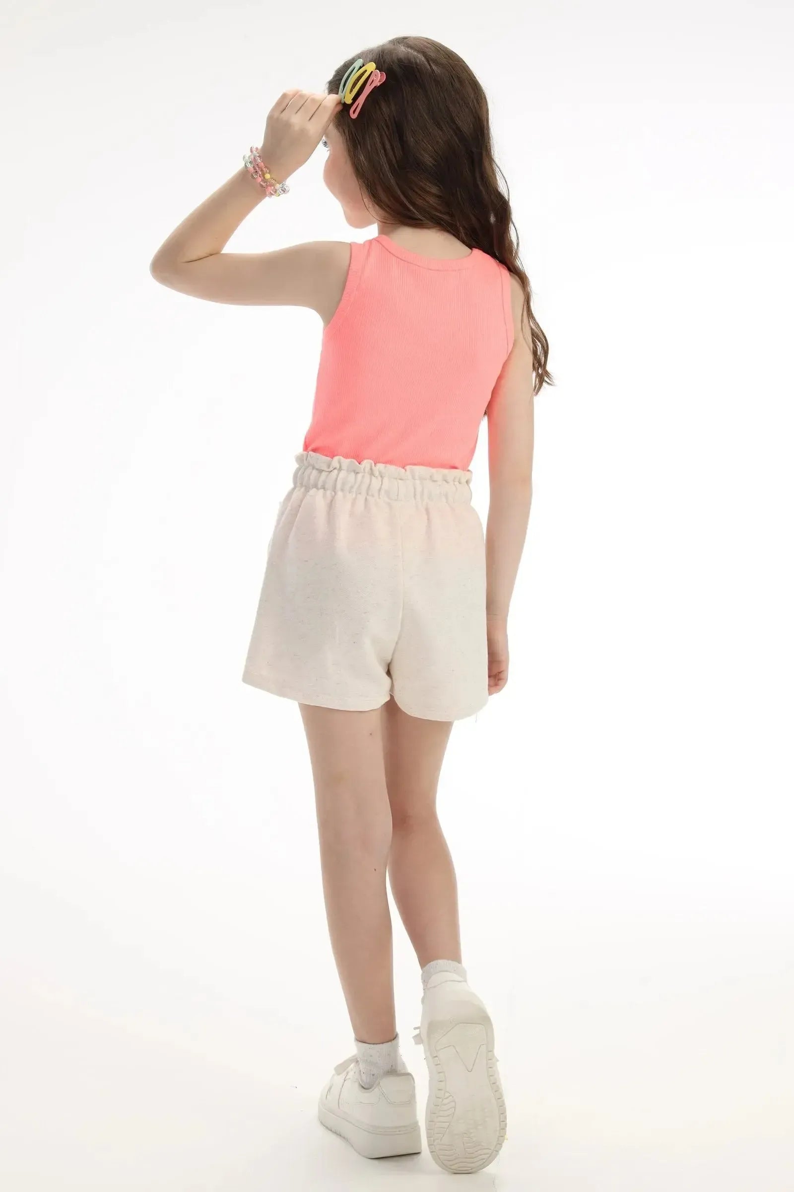 Shorts em Moletom sem Pelúcia 94714 Kukiê Infantil Menina
