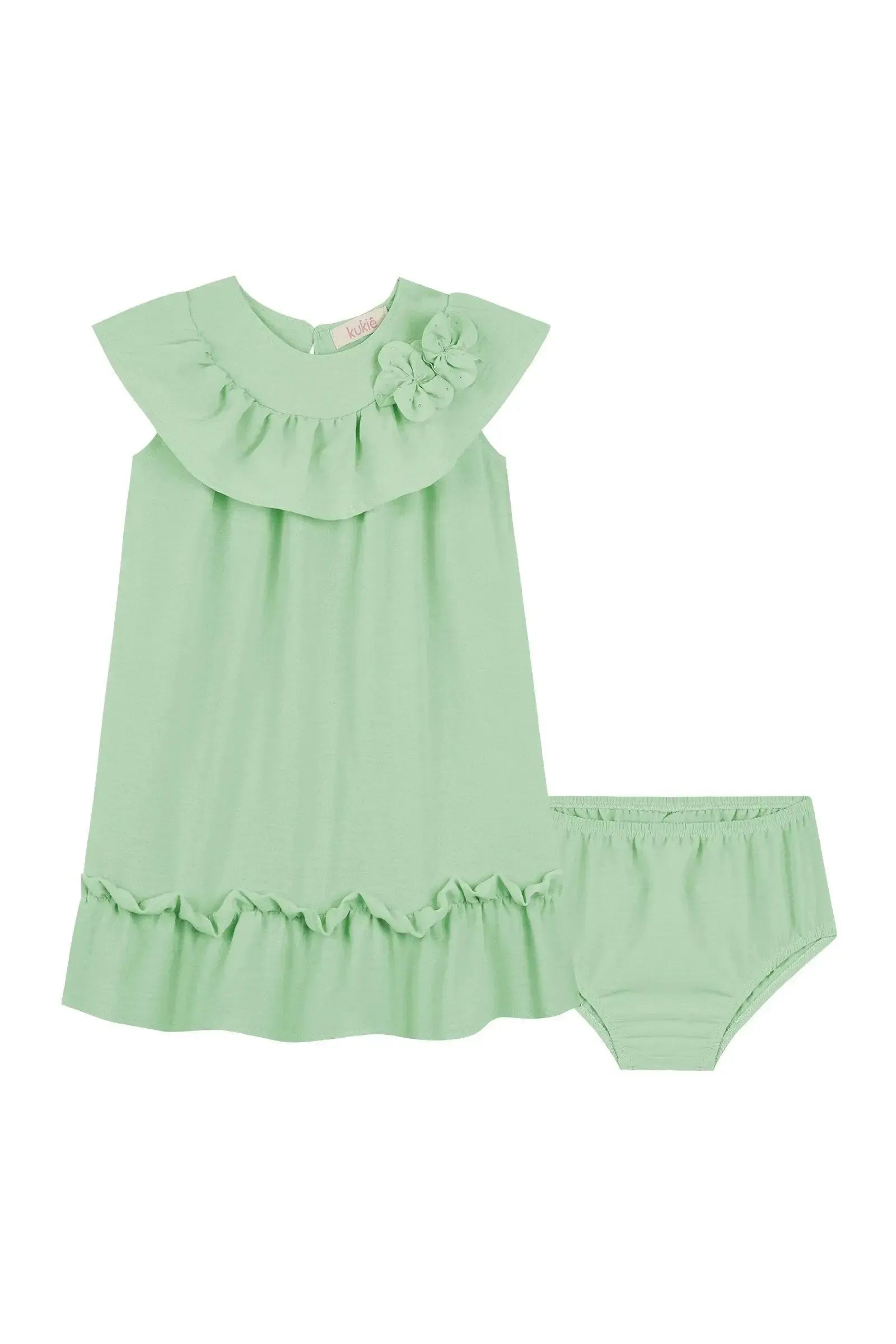 Vestido e Calcinha em Air Flow 86820 Kukiê Bebê Menina