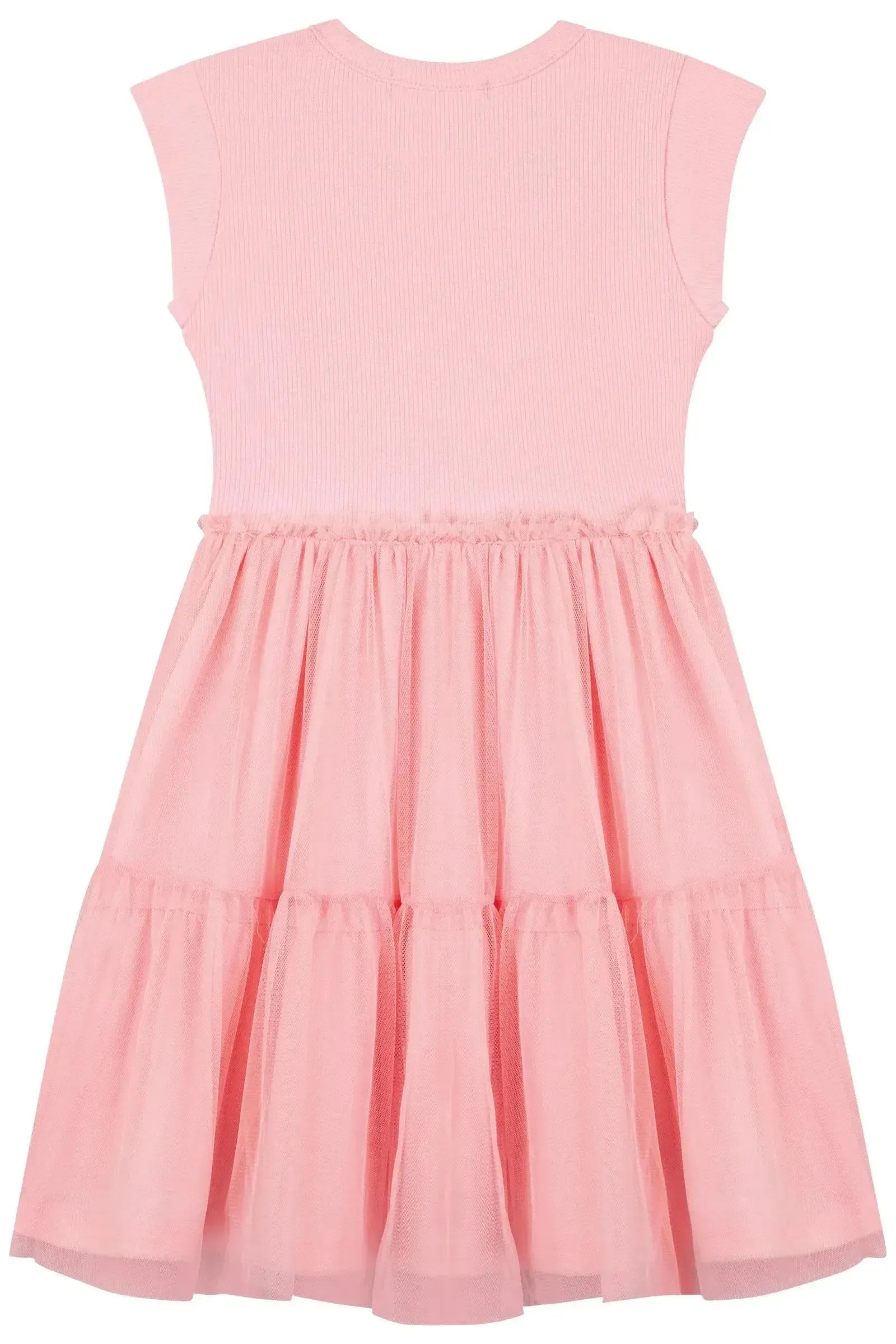 Vestido em Canelado Liz e Tule com Elastano 86994 Kukiê Infantil Menina