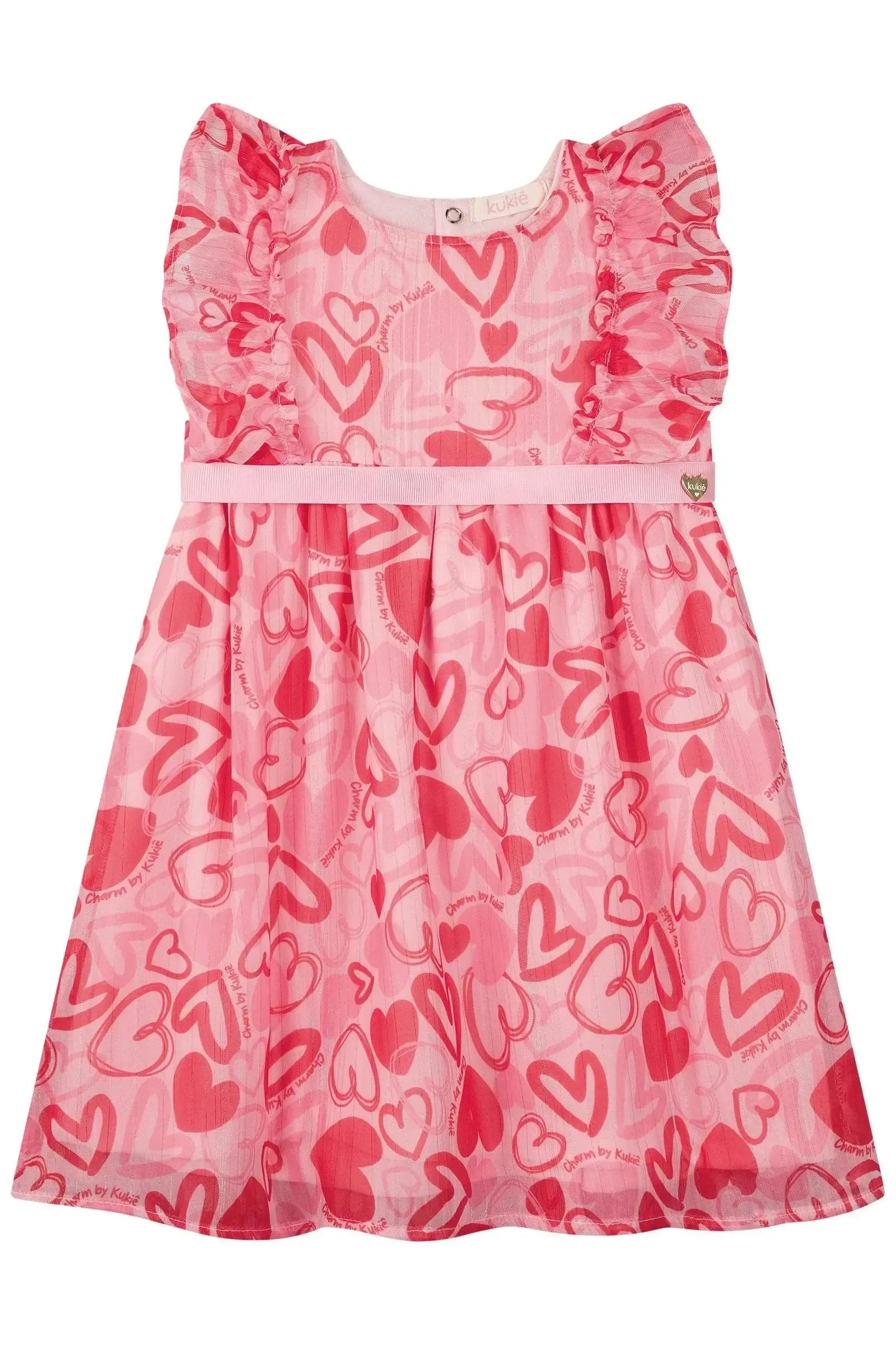 Vestido em Chiffon Brilho 87576 Kukiê Bebê Menina