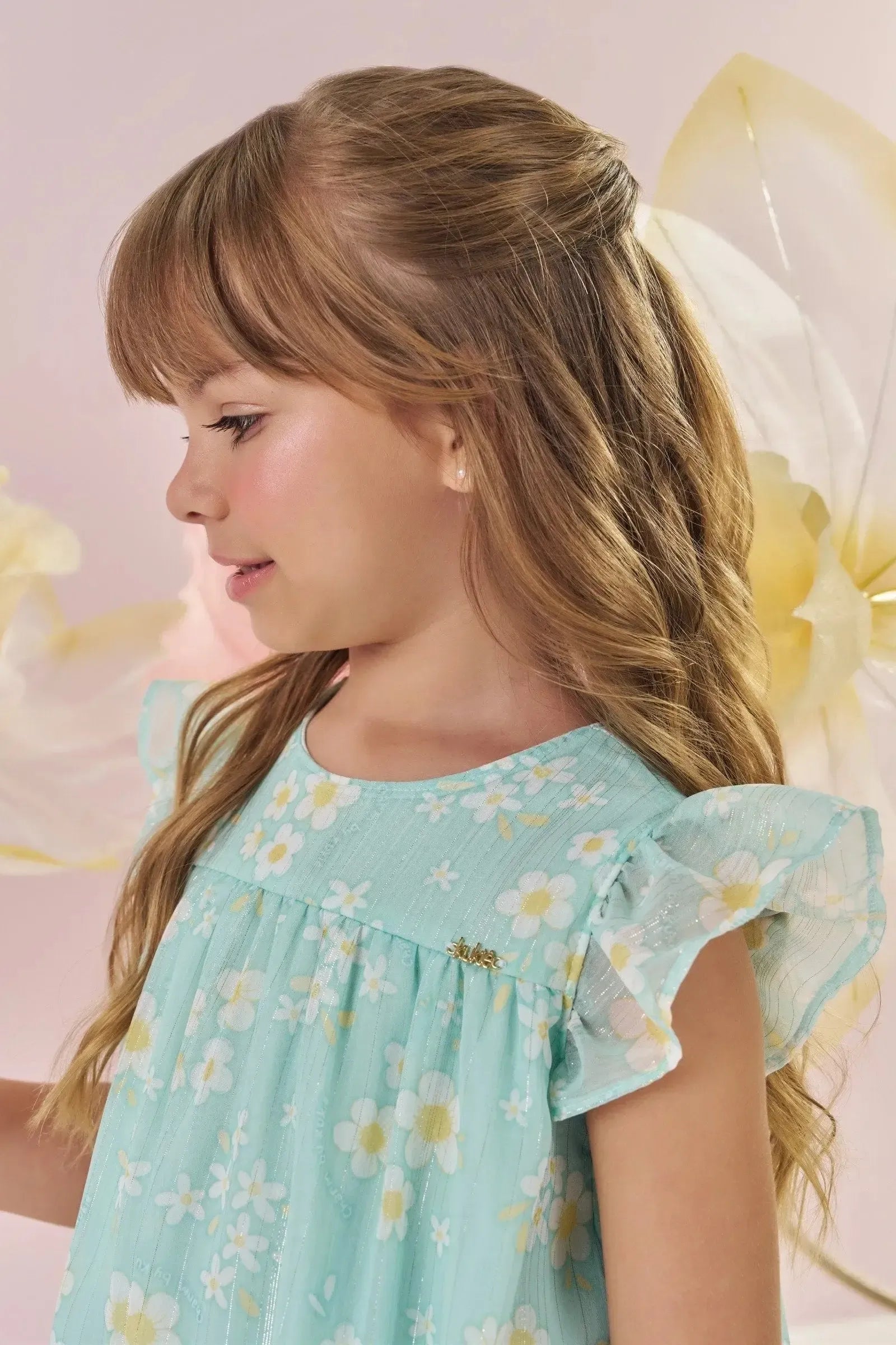 Vestido em Chiffon Brilho 88830 Kukiê Infantil Menina