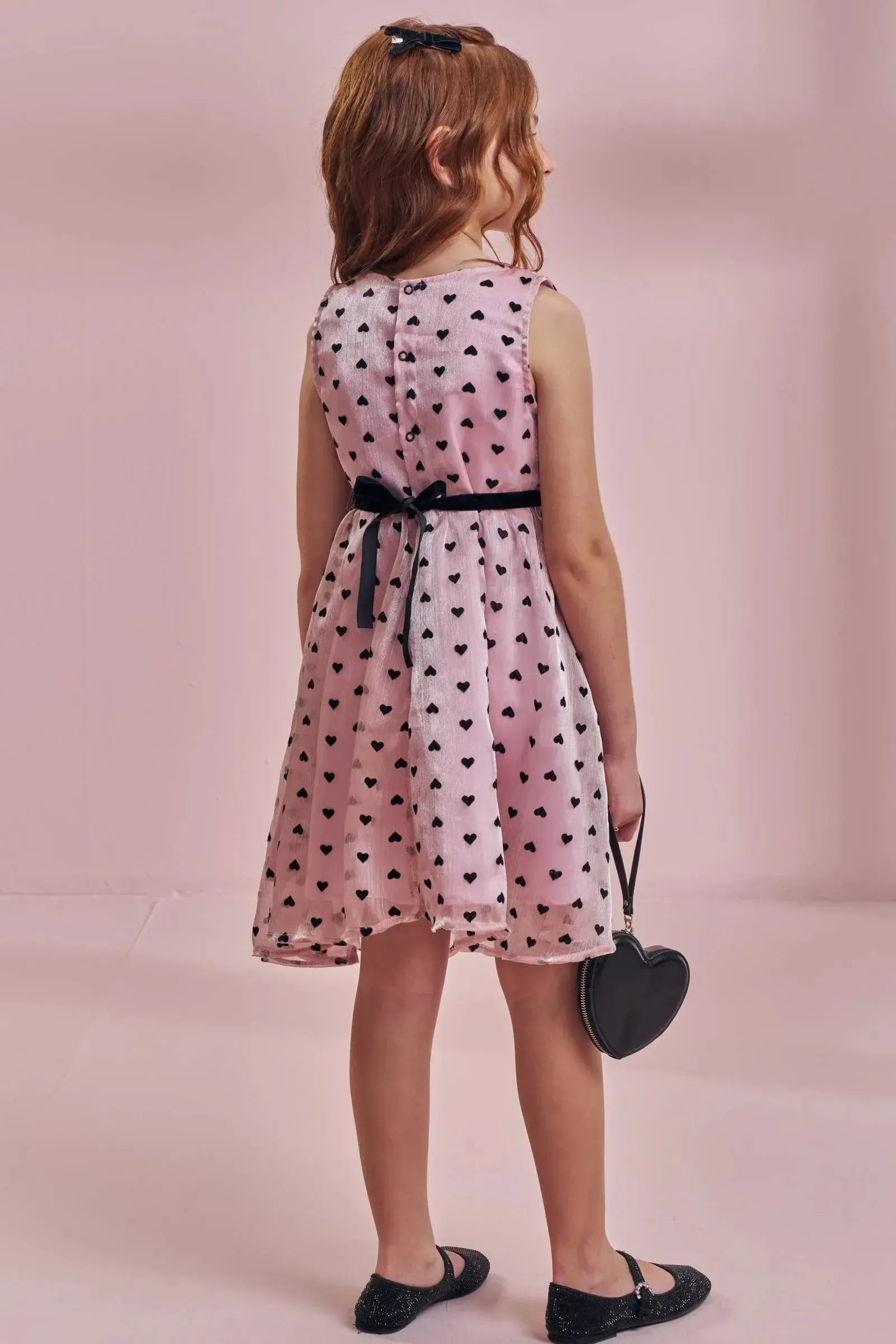Vestido em Chiffon Corações 96568 Kukiê Infantil Menina