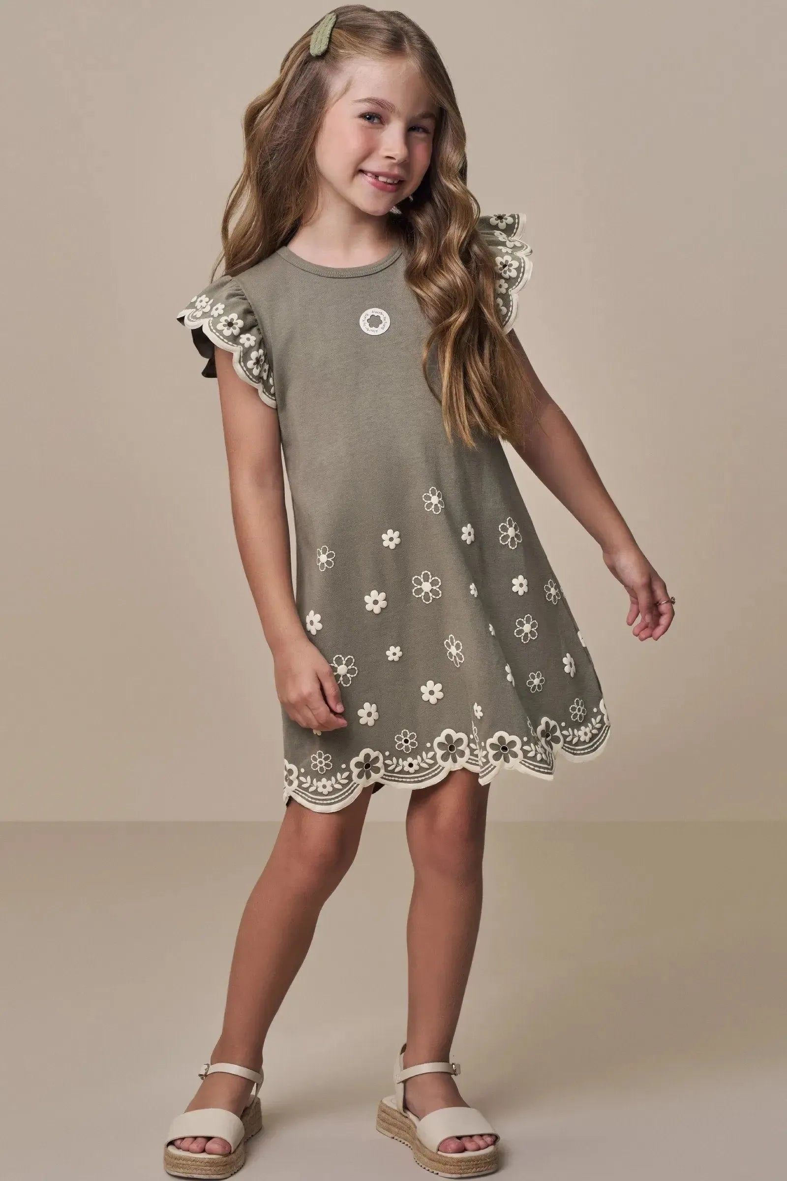 Vestido em Cotton 15798 Kukiê Infantil Menina