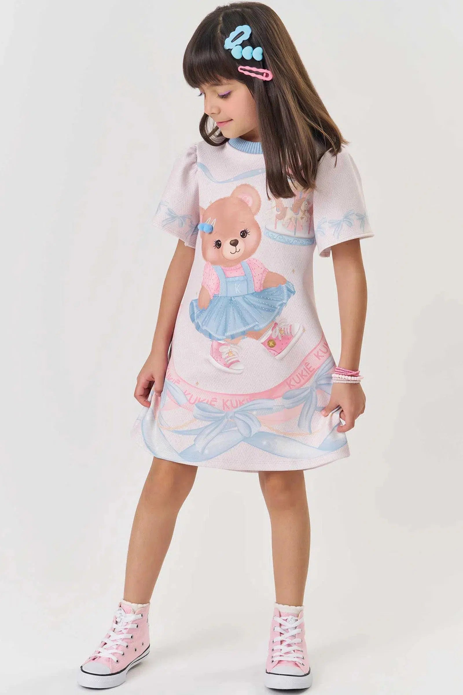 Vestido Infantil Menina em Fly Tech 82348 Kukiê