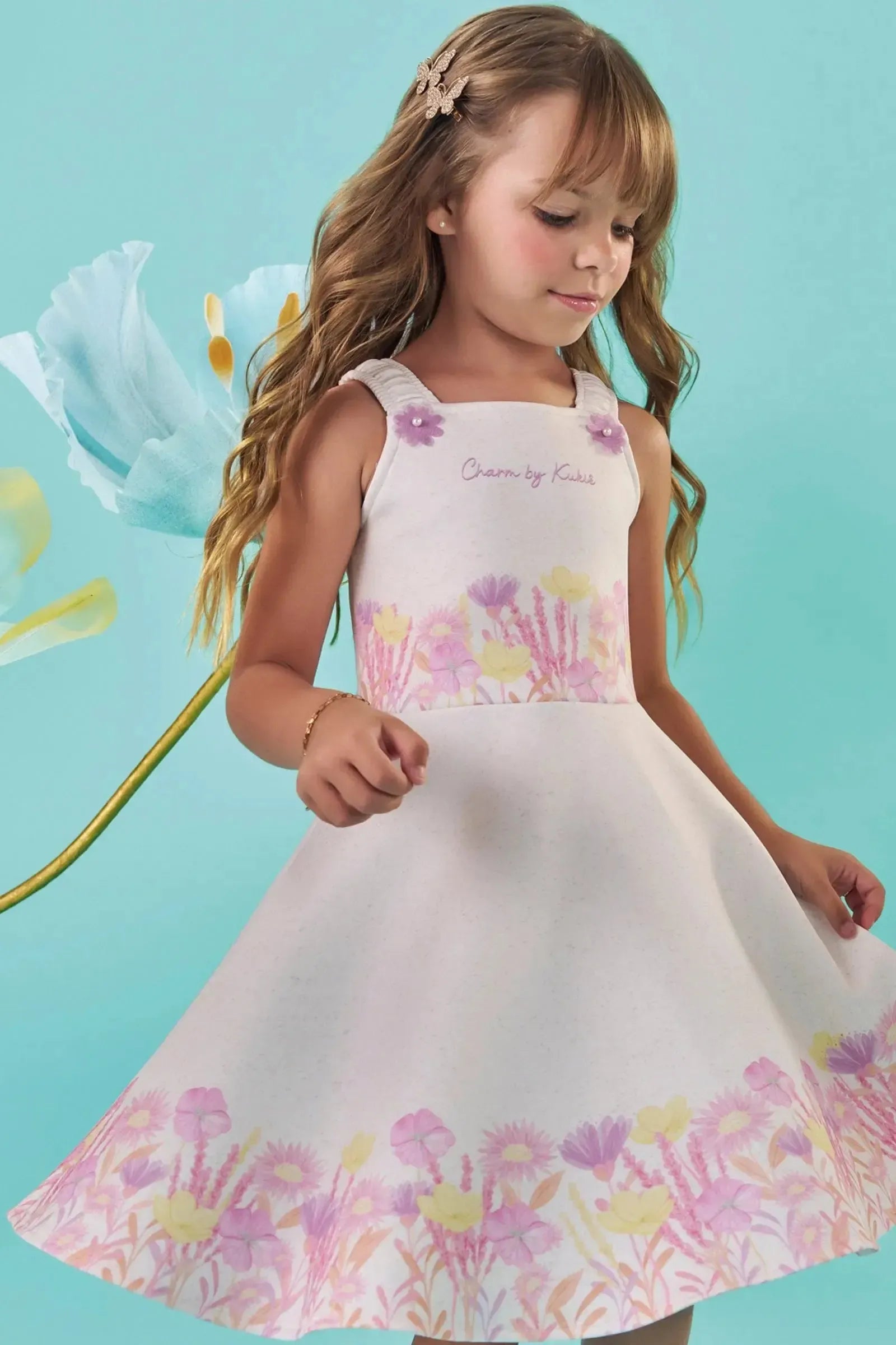 Vestido em Fly Tech 87353 Kukiê Infantil Menina