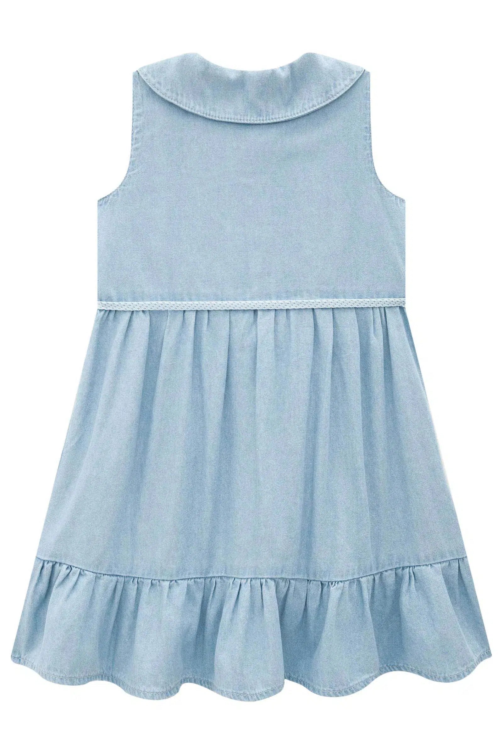 Vestido Infantil Menina em Jeans Teca 81345 Kukiê