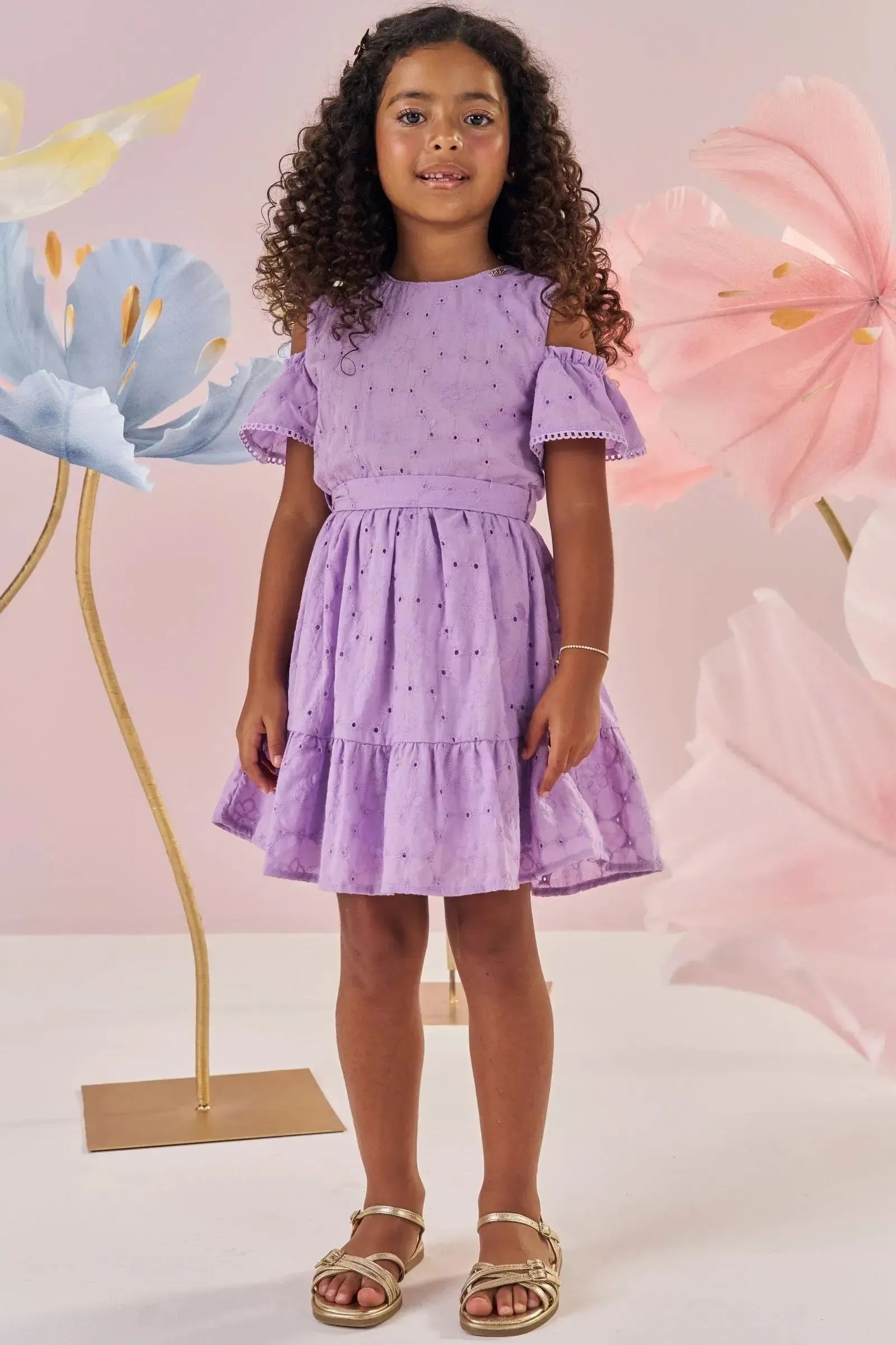 Vestido em Laise 100% Algodão 87341 Kukiê Infantil Menina