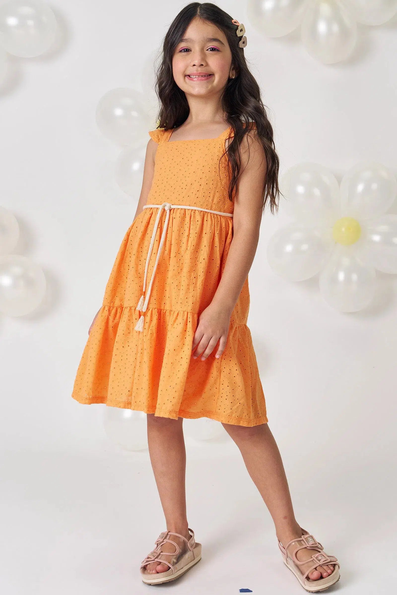 Vestido Infantil Menina em Laise 81601 Kukiê