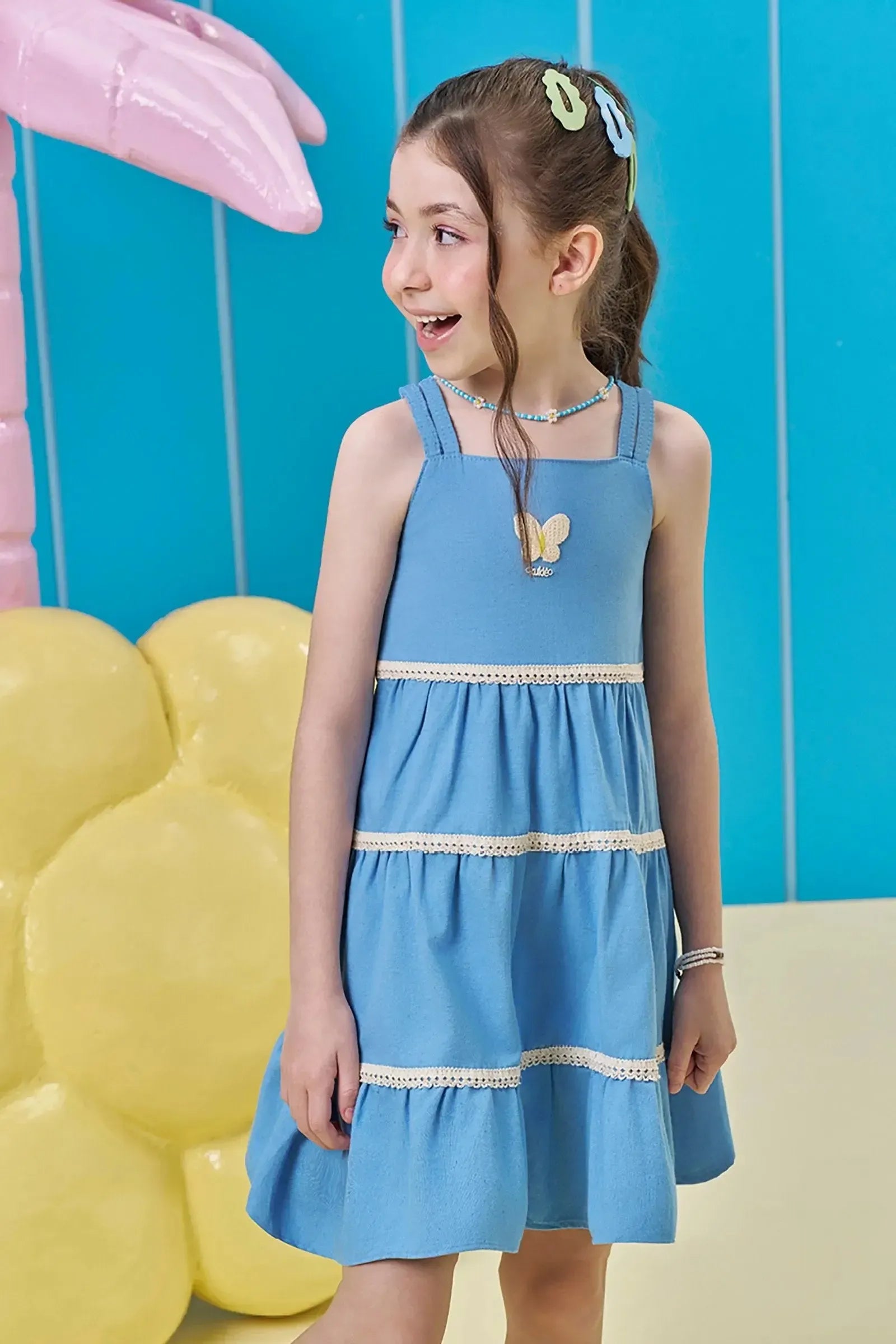 Vestido em Linho Santorine 95902 Kukiê Infantil Menina