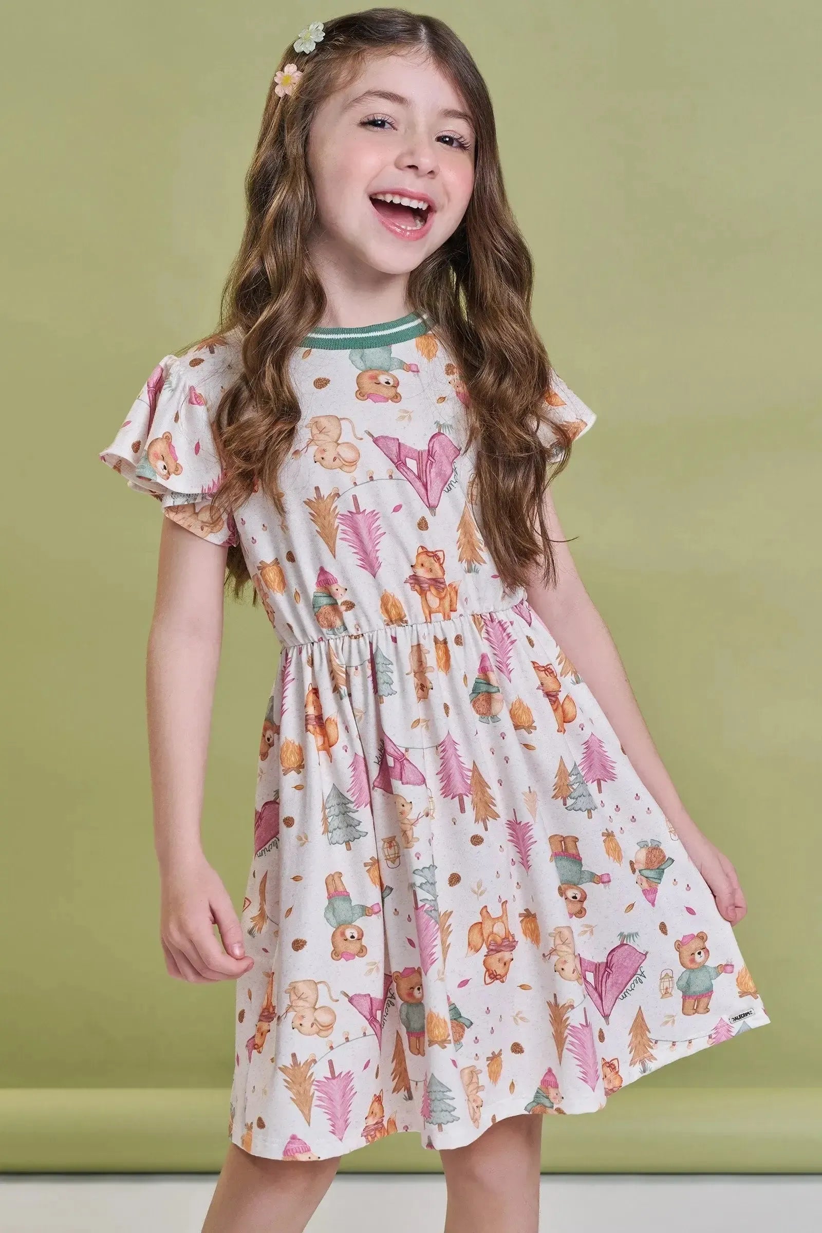 Vestido em Malha Comfy 93754 Kukiê Infantil Menina
