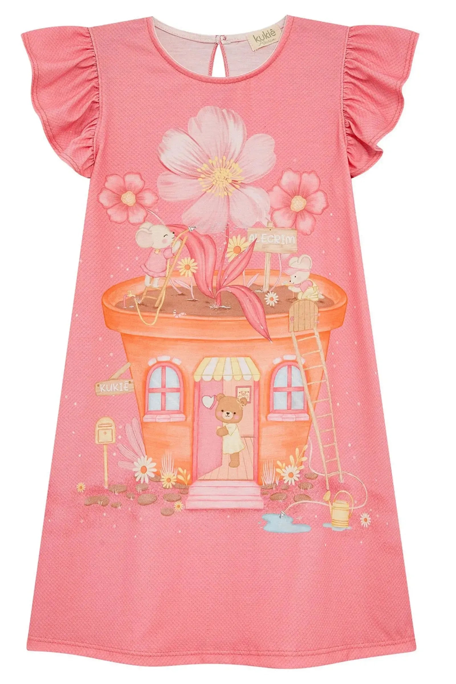 Vestido em Malha Fresh 95004 Kukiê Infantil Menina