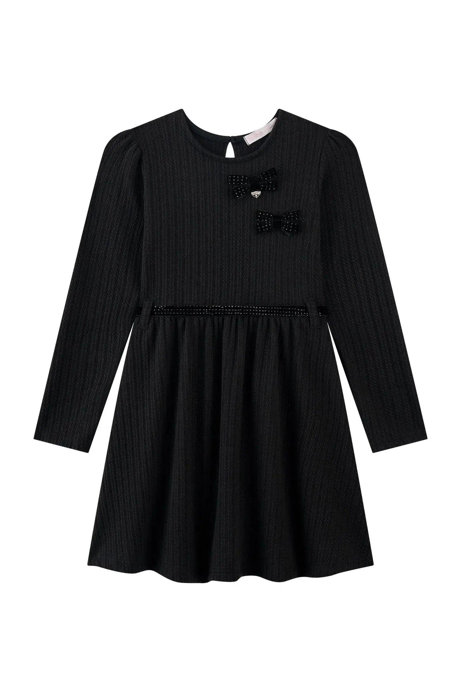Vestido em Malha Jacquard Tricot 92156 Kukiê Infantil Menina