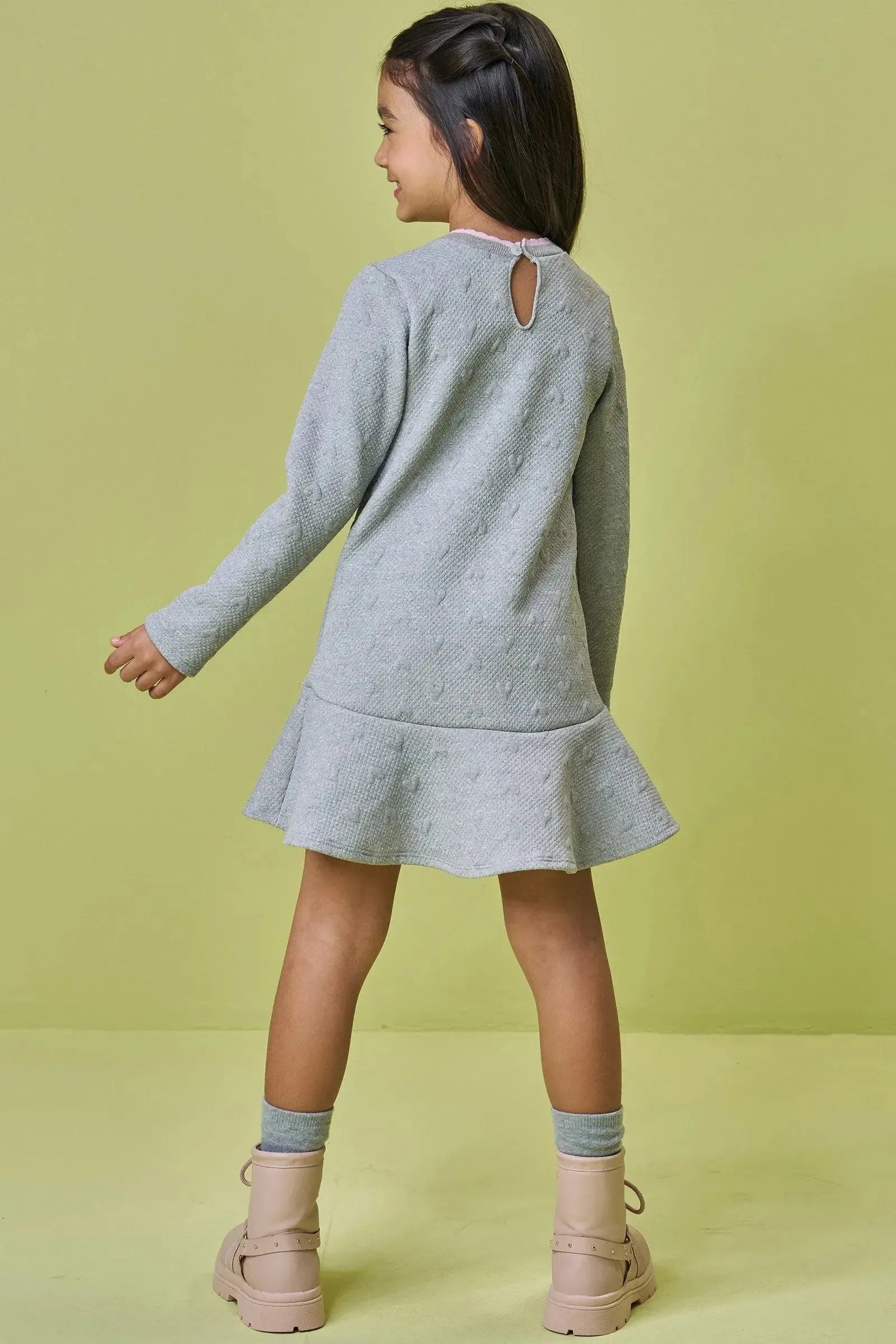 Vestido em Malha Matelassê 90820 Kukiê Infantil Menina