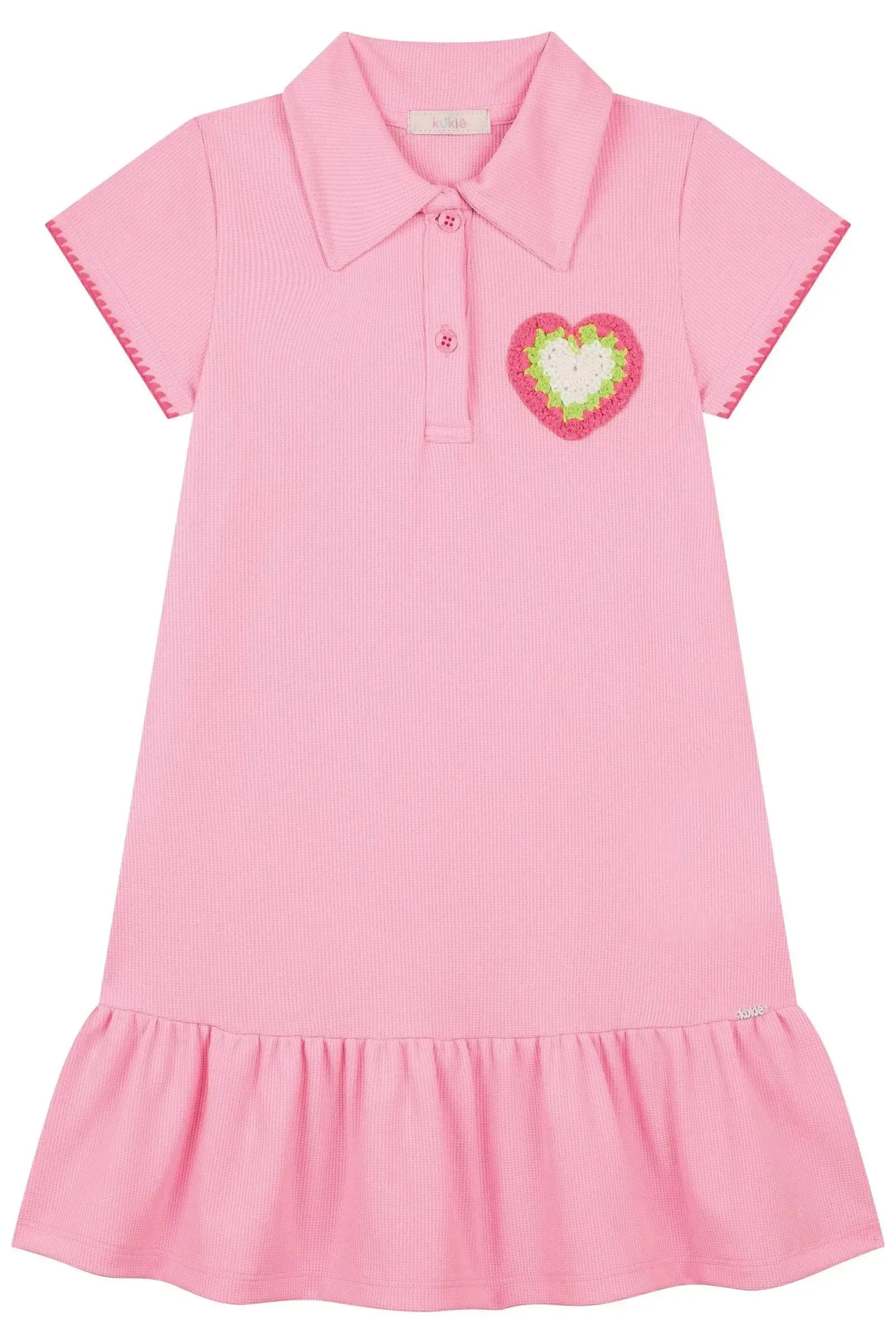 Vestido em Malha Mini Textura 87688 Kukiê Infantil Menina