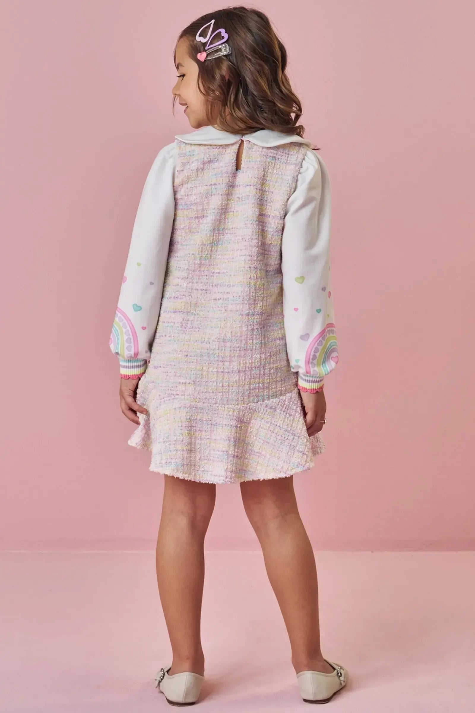 Vestido em Malha Tweed 90299 Kukiê Infantil Menina
