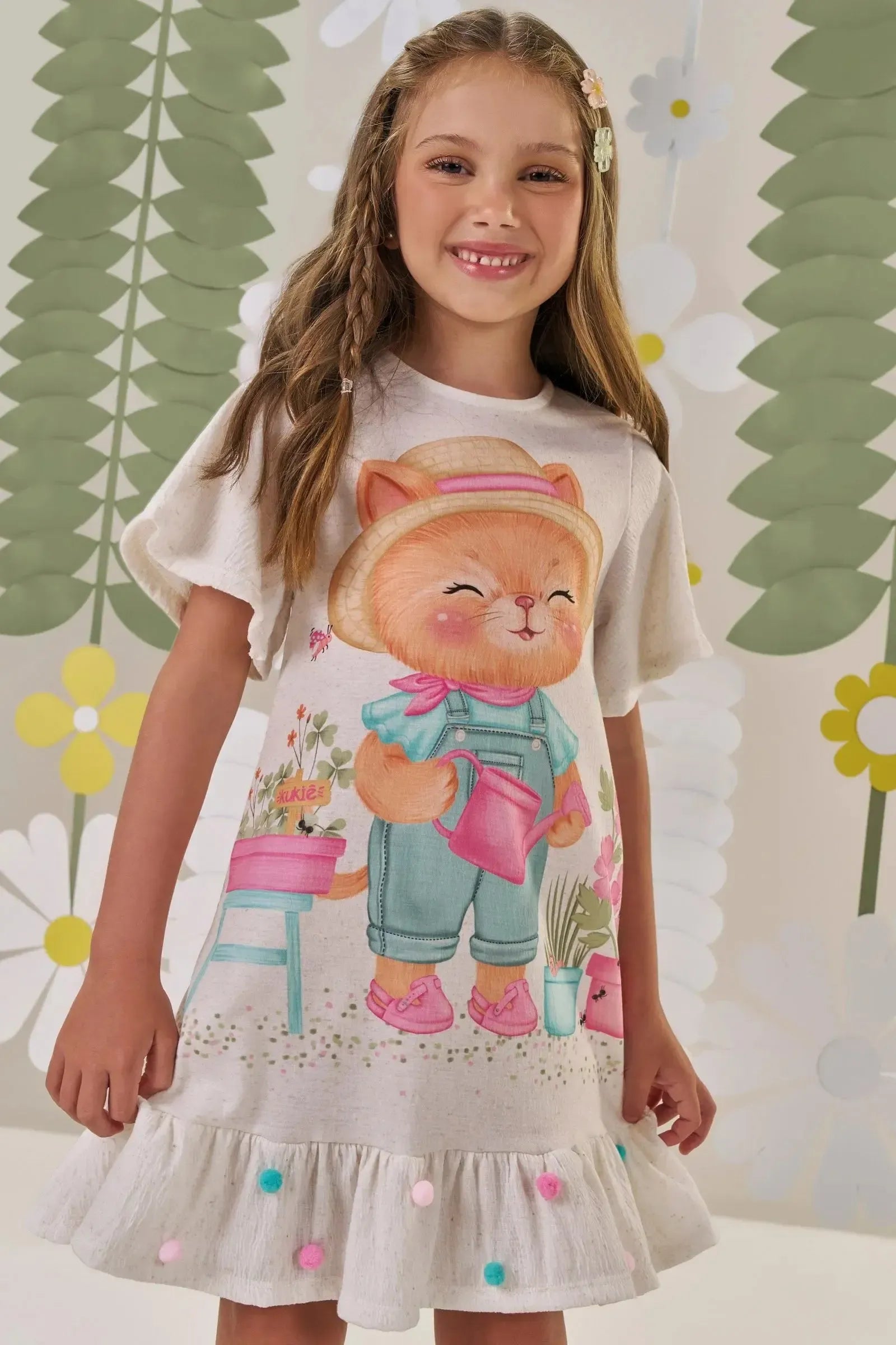 Vestido em Malha Wave 86486 Kukiê Infantil Menina