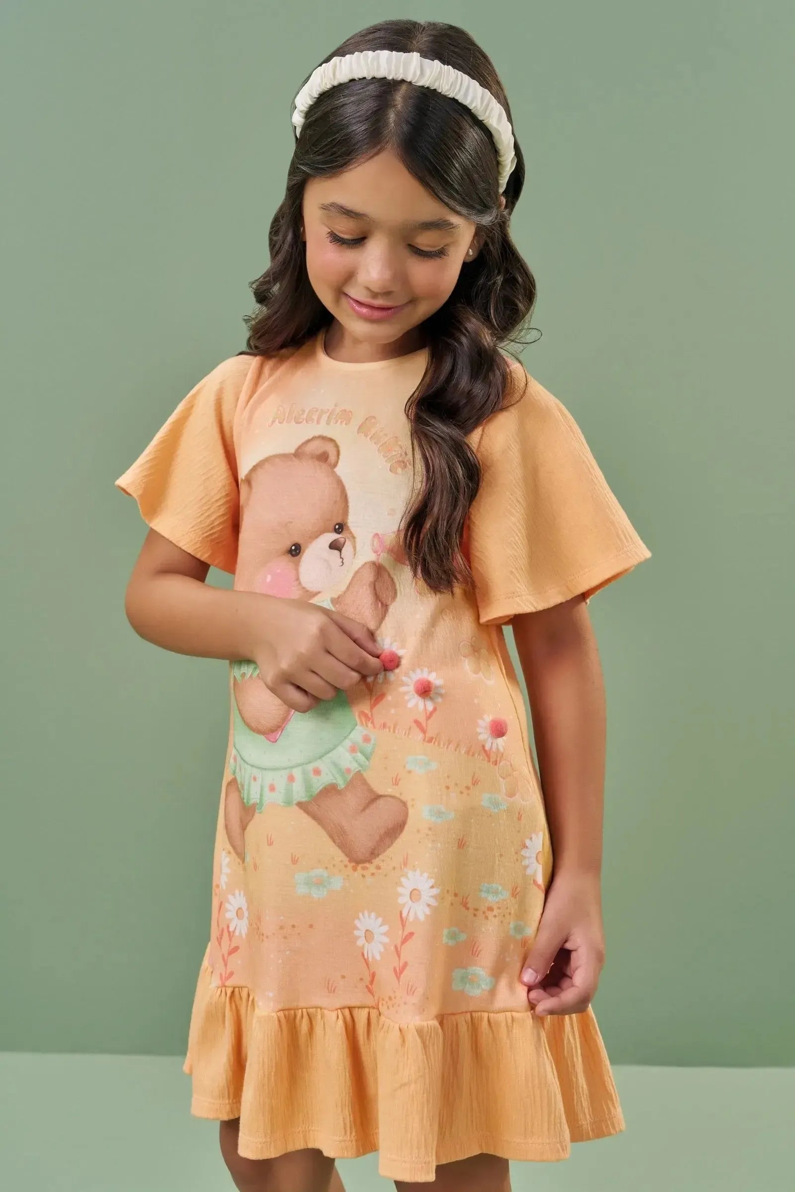 Vestido em Malha Wave 88863 Kukiê Infantil Menina