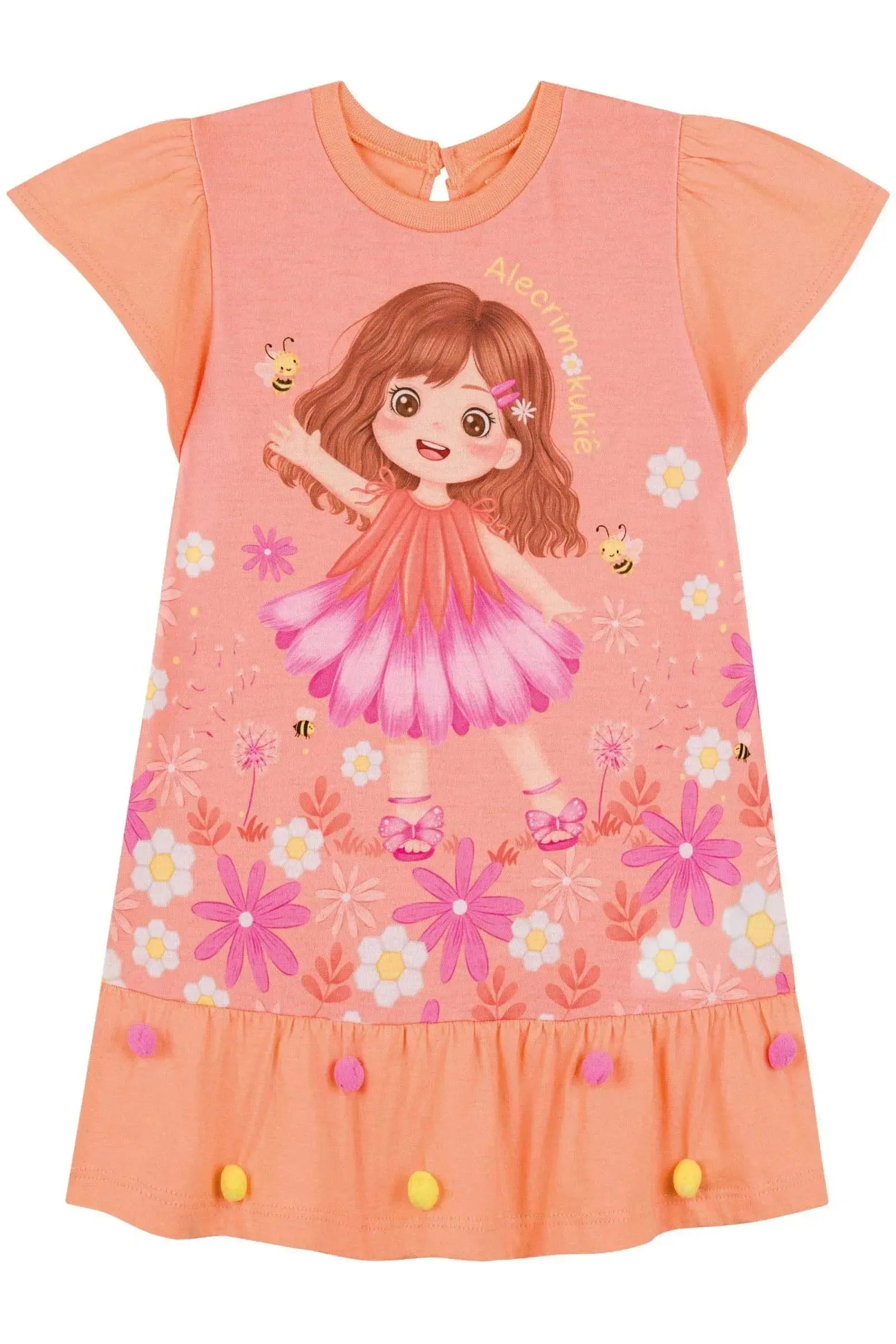 Vestido em Meia Malha 86688 Kukiê Bebê Menina