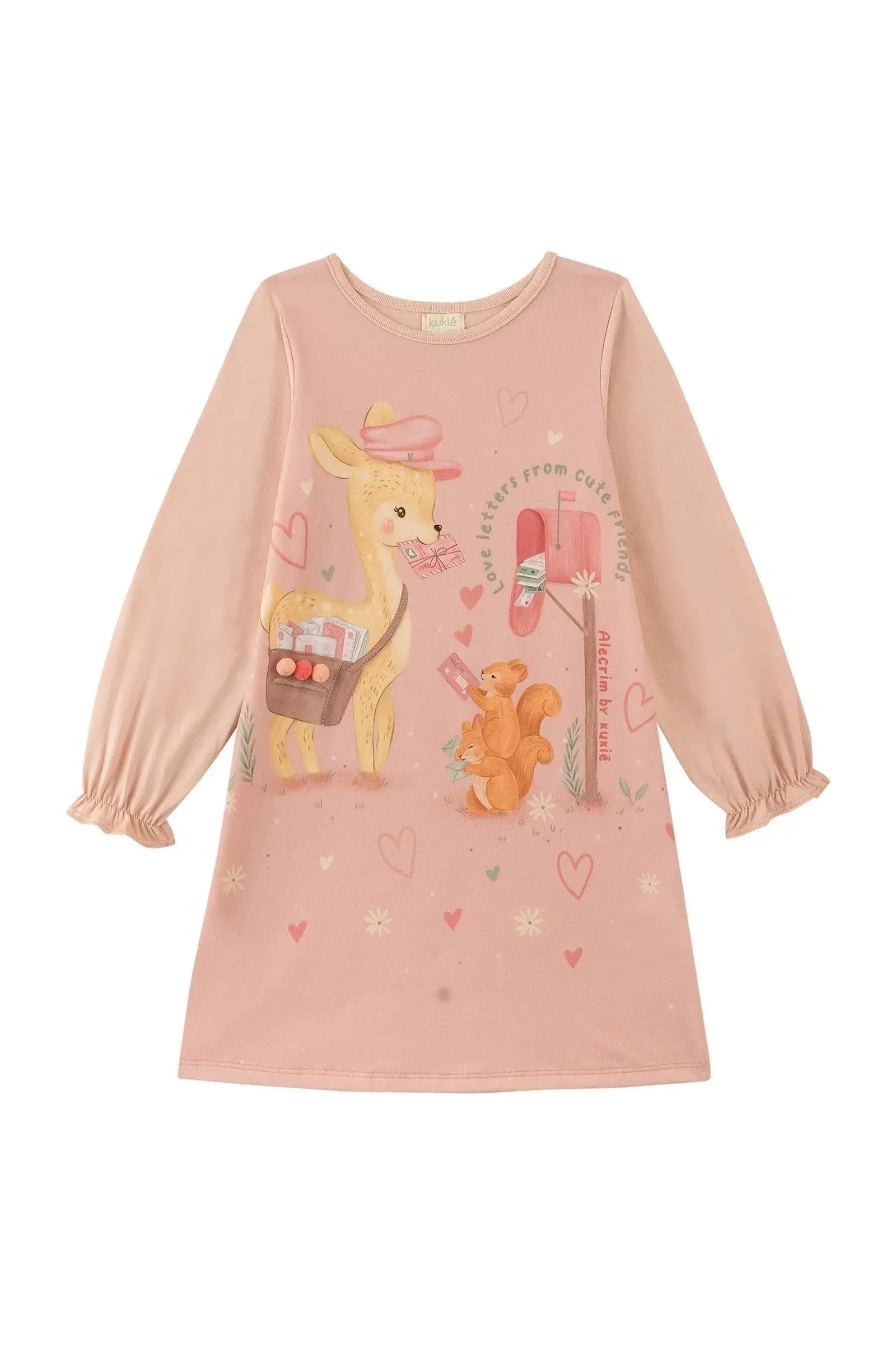 Vestido em Meia Malha 89356 Kukiê Infantil Menina